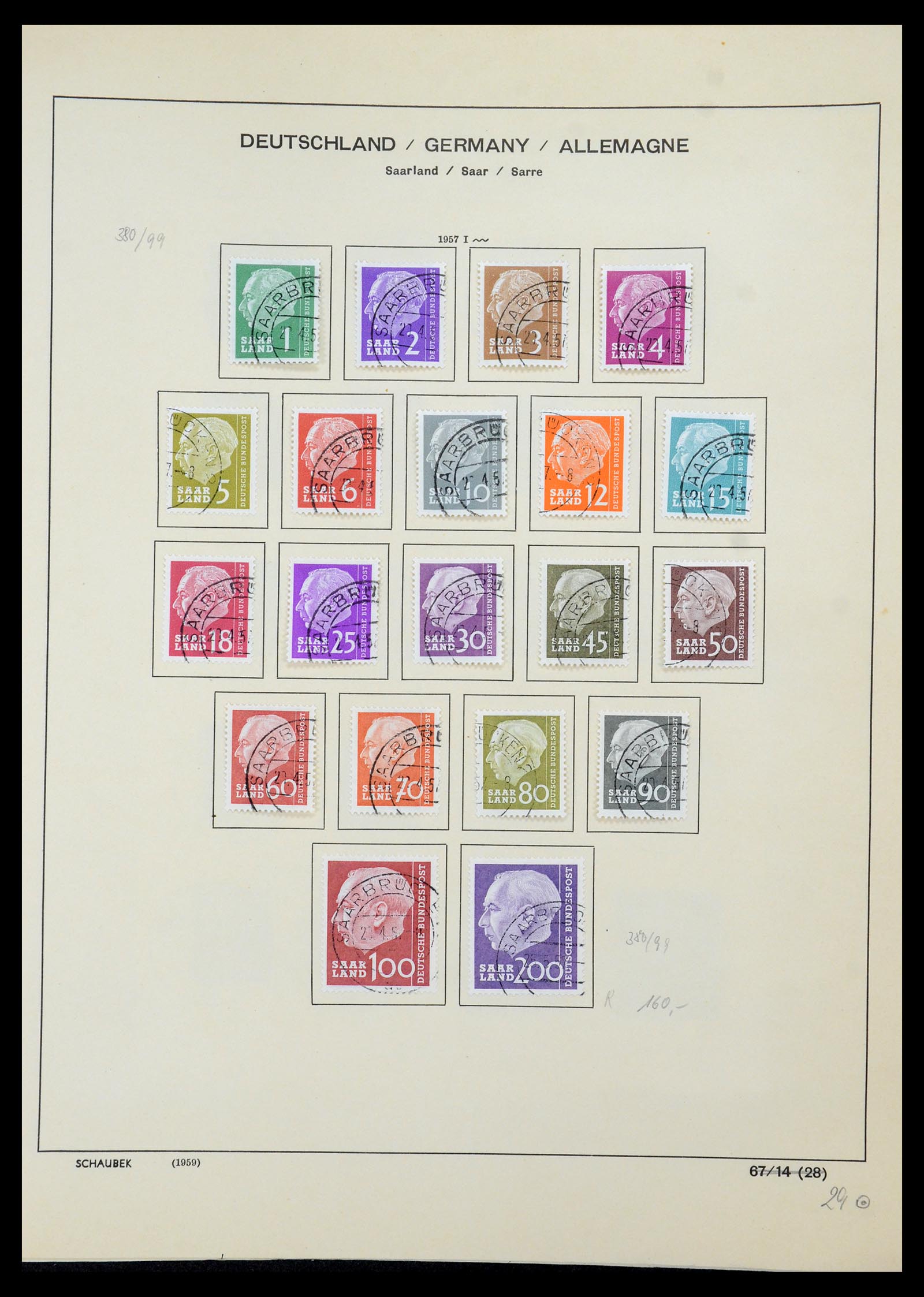 35435 071 - Postzegelverzameling 35435 Saar 1920-1959.