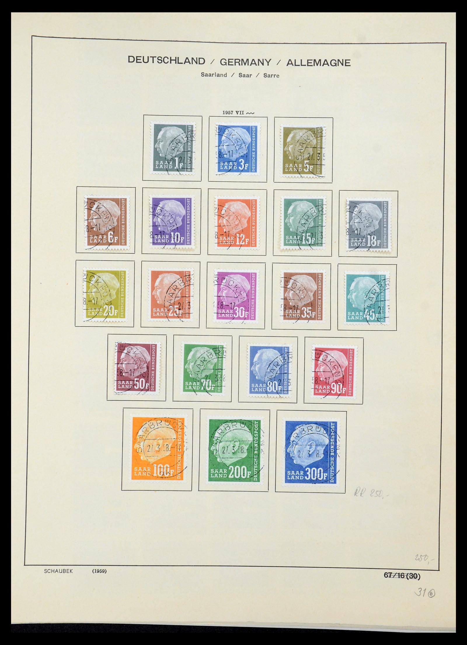35435 080 - Postzegelverzameling 35435 Saar 1920-1959.