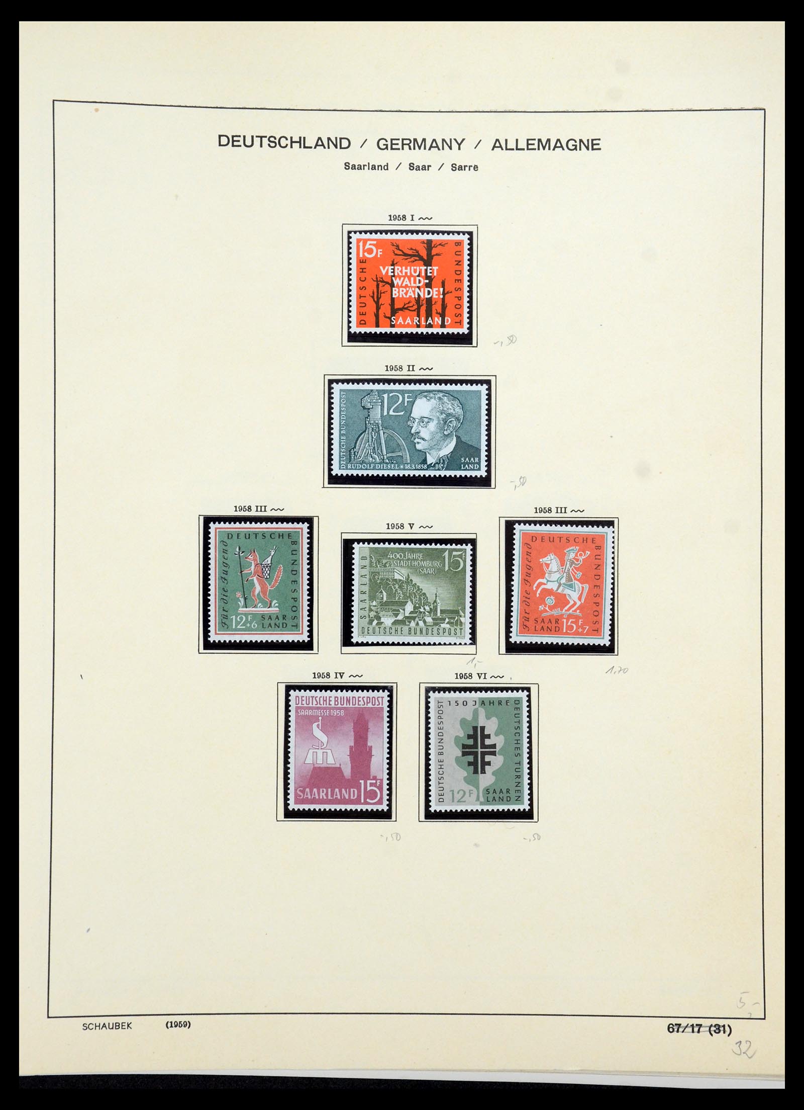 35435 085 - Postzegelverzameling 35435 Saar 1920-1959.