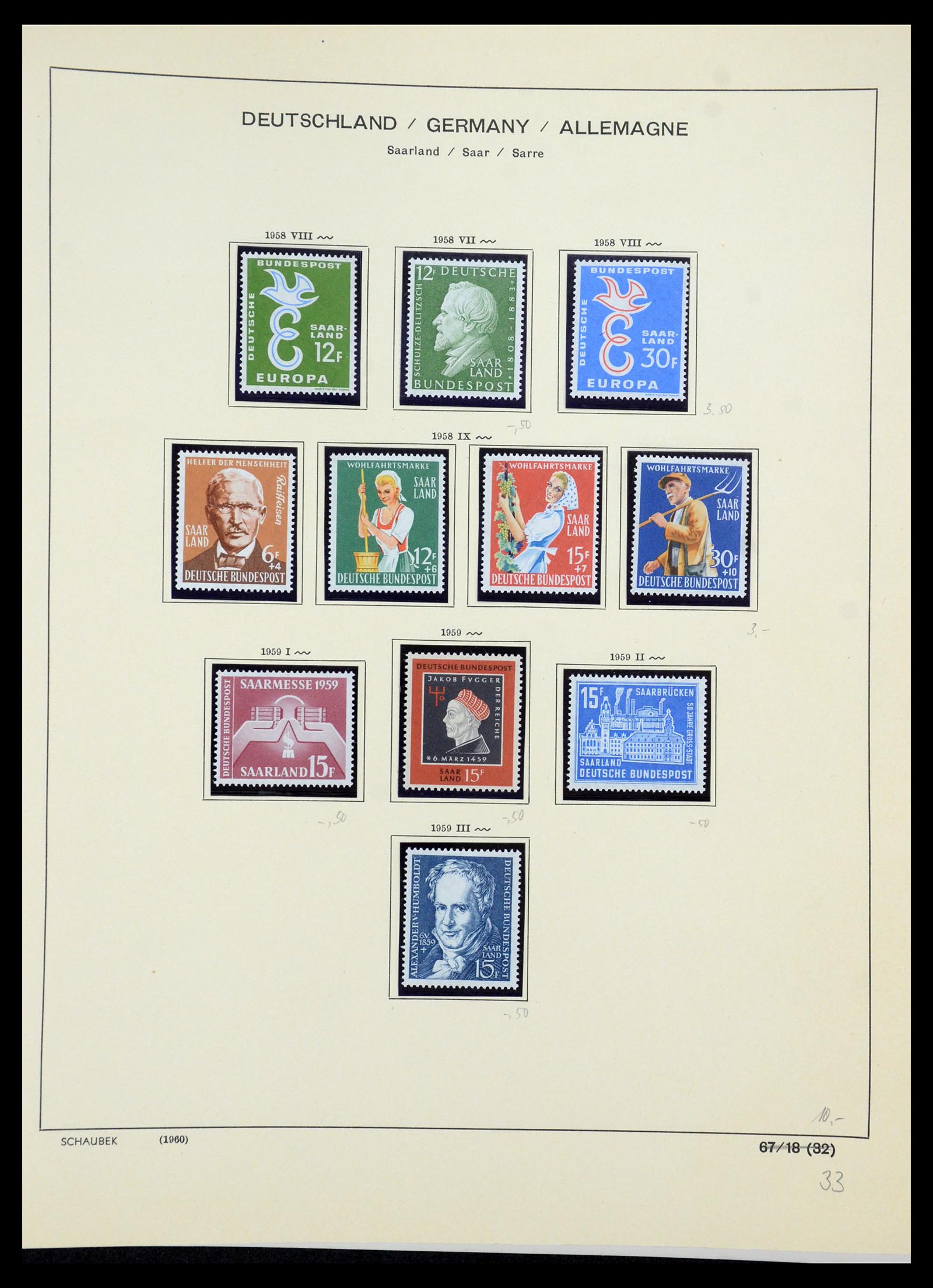 35435 088 - Postzegelverzameling 35435 Saar 1920-1959.