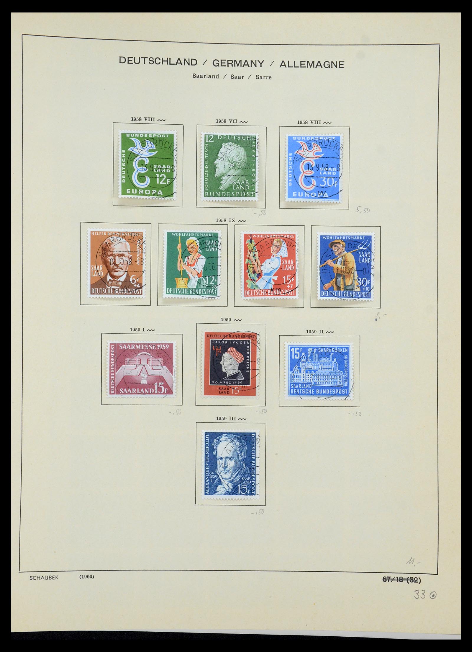 35435 089 - Postzegelverzameling 35435 Saar 1920-1959.