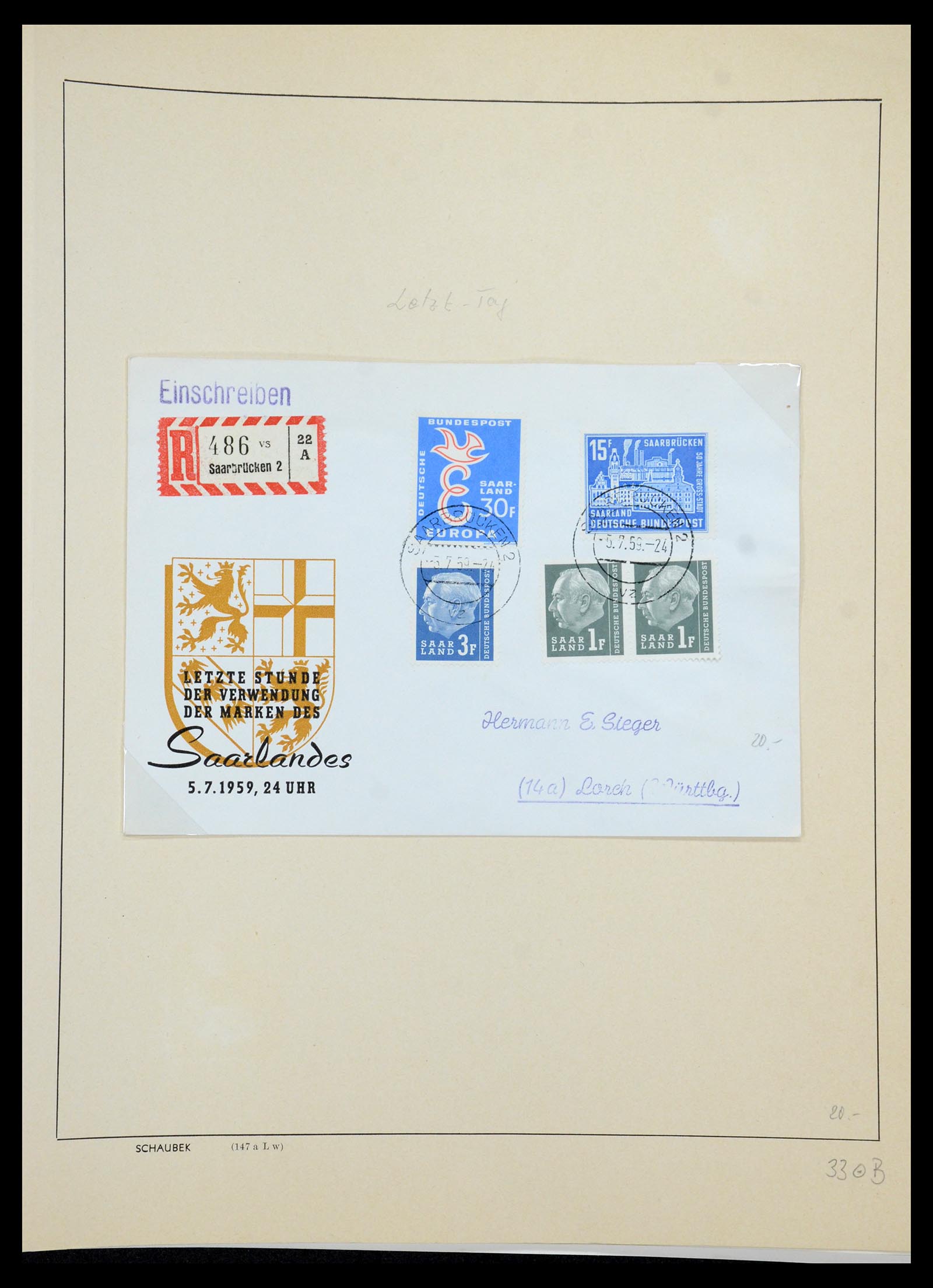 35435 093 - Postzegelverzameling 35435 Saar 1920-1959.