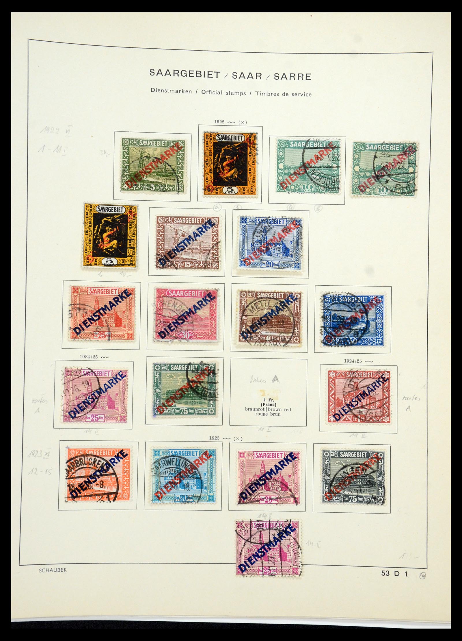 35435 095 - Postzegelverzameling 35435 Saar 1920-1959.