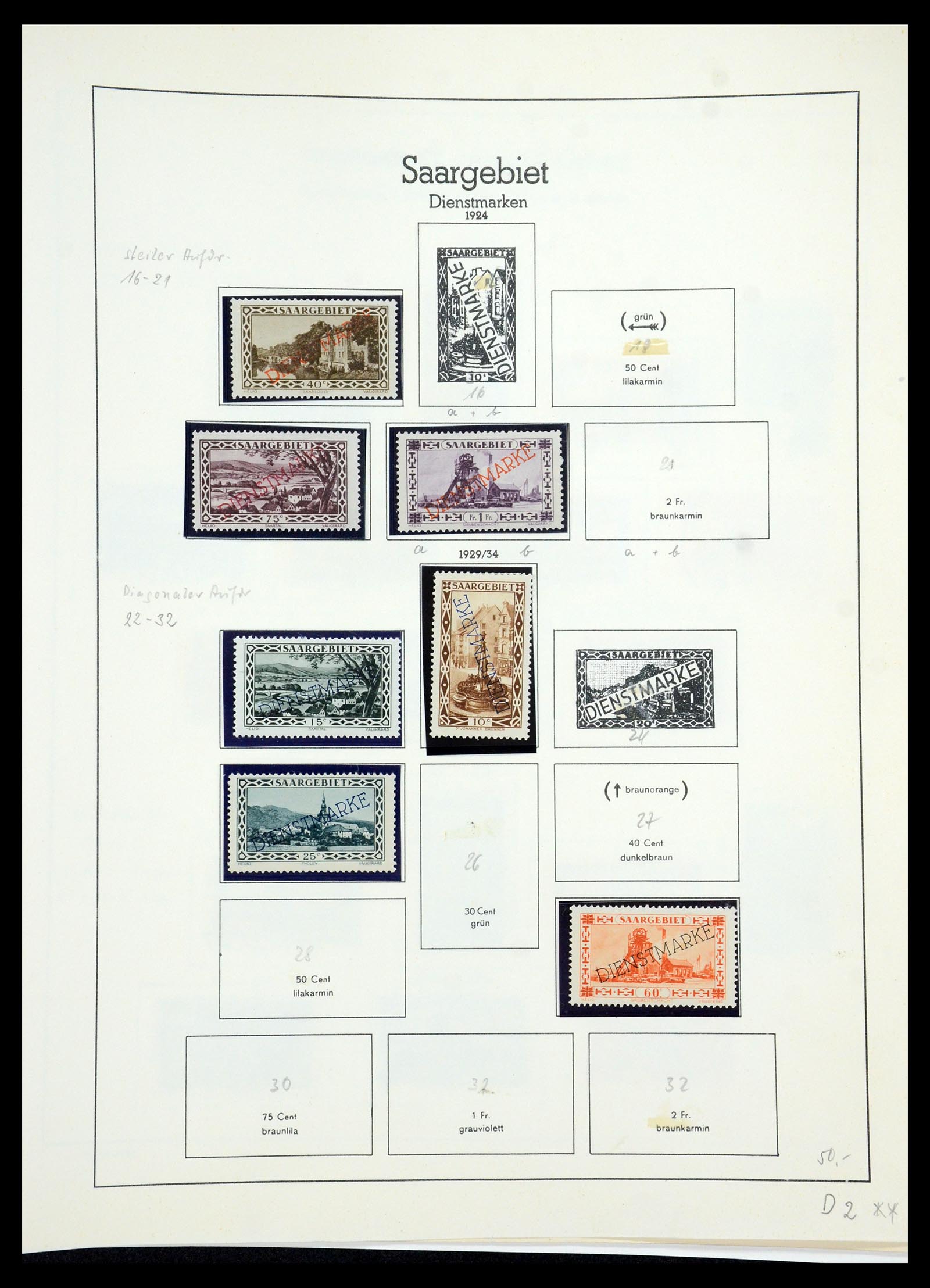 35435 096 - Postzegelverzameling 35435 Saar 1920-1959.