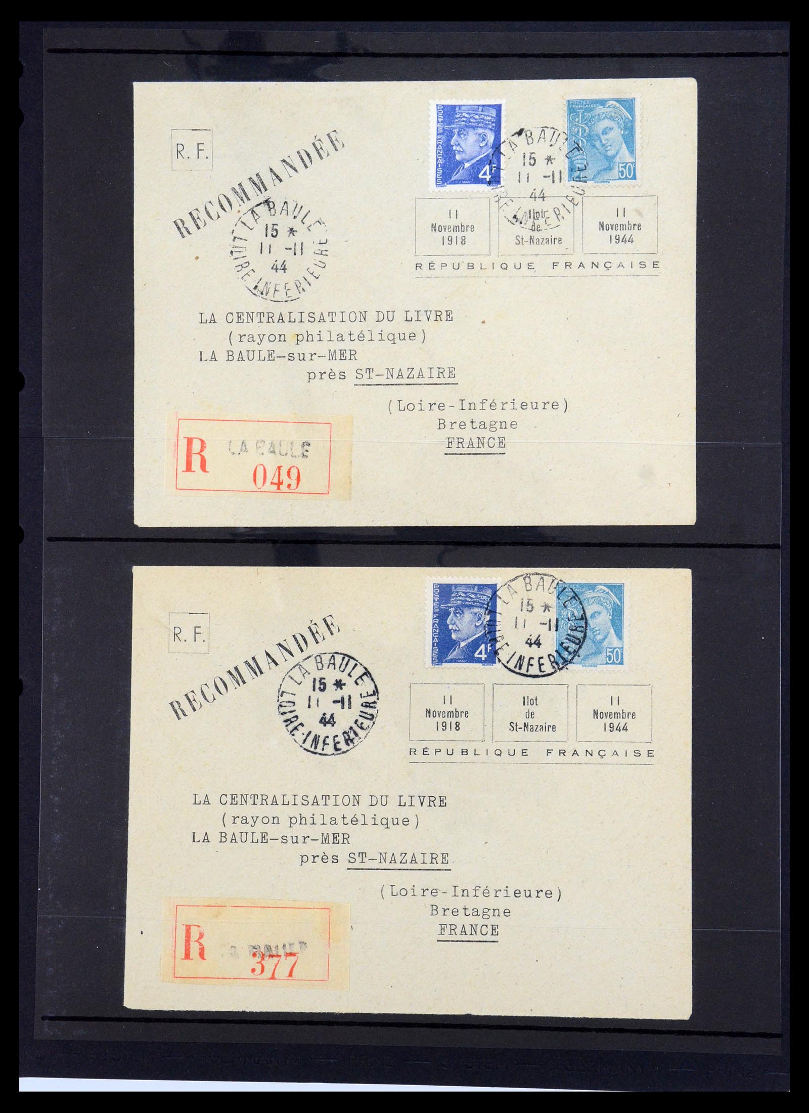 35440 001 - Postzegelverzameling 35440 Duitse bezetting WO II Frankrijk 1944-1945