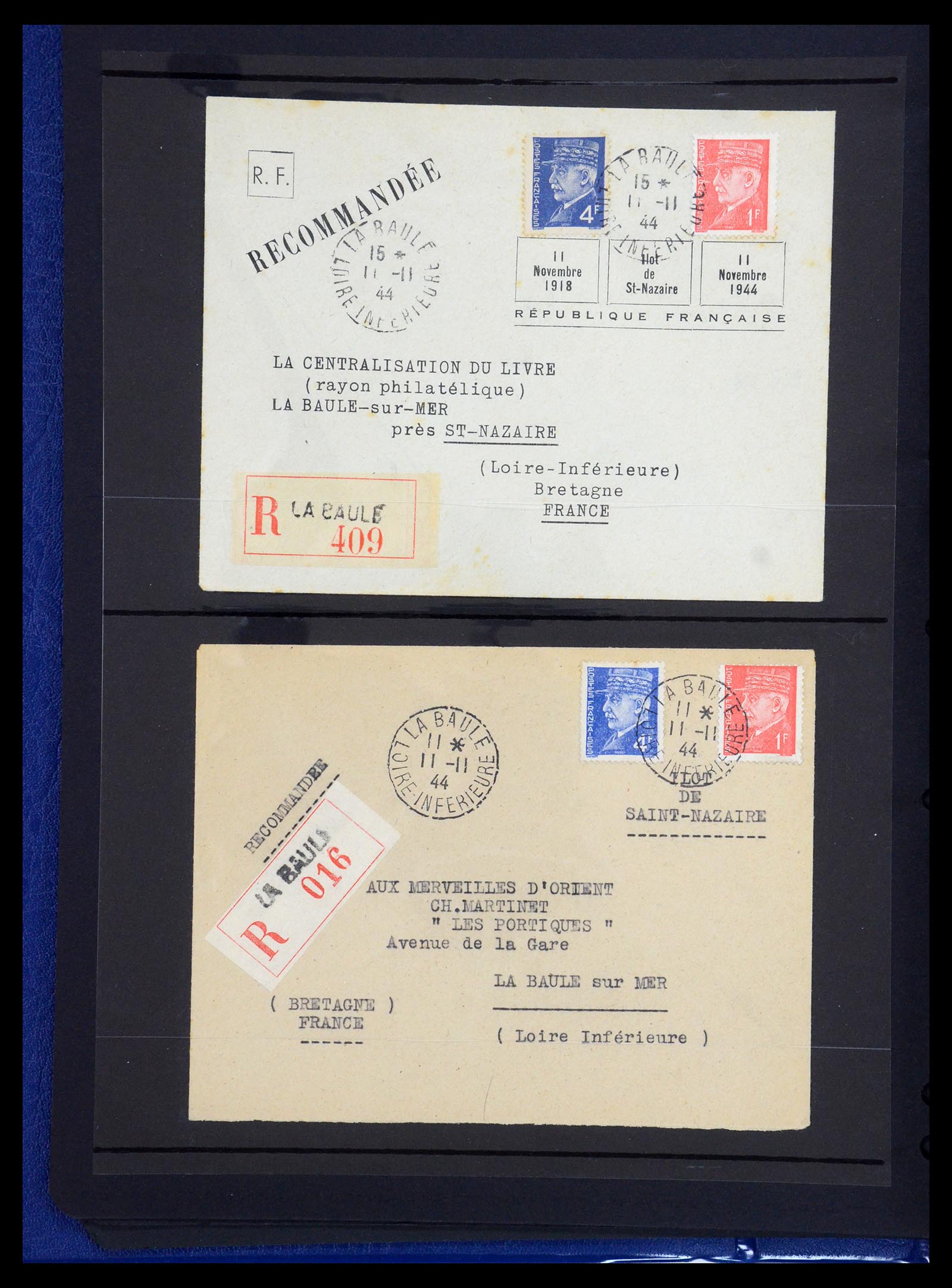 35440 002 - Postzegelverzameling 35440 Duitse bezetting WO II Frankrijk 1944-1945