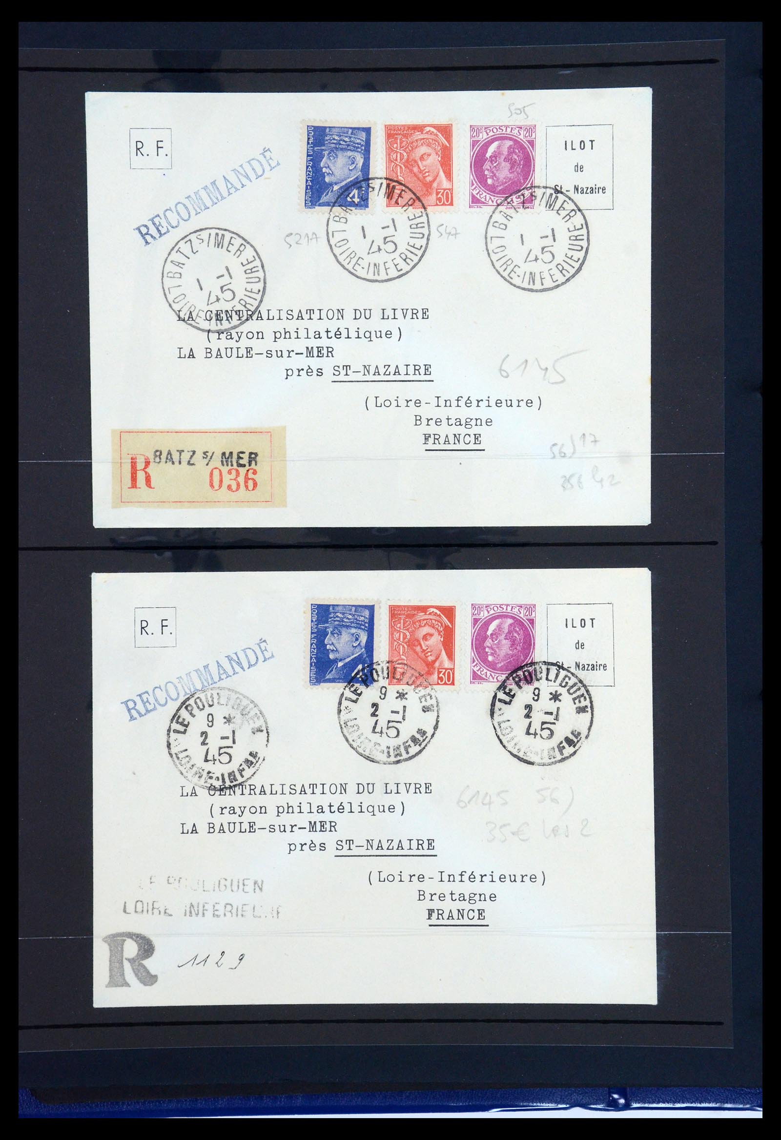 35440 006 - Postzegelverzameling 35440 Duitse bezetting WO II Frankrijk 1944-1945