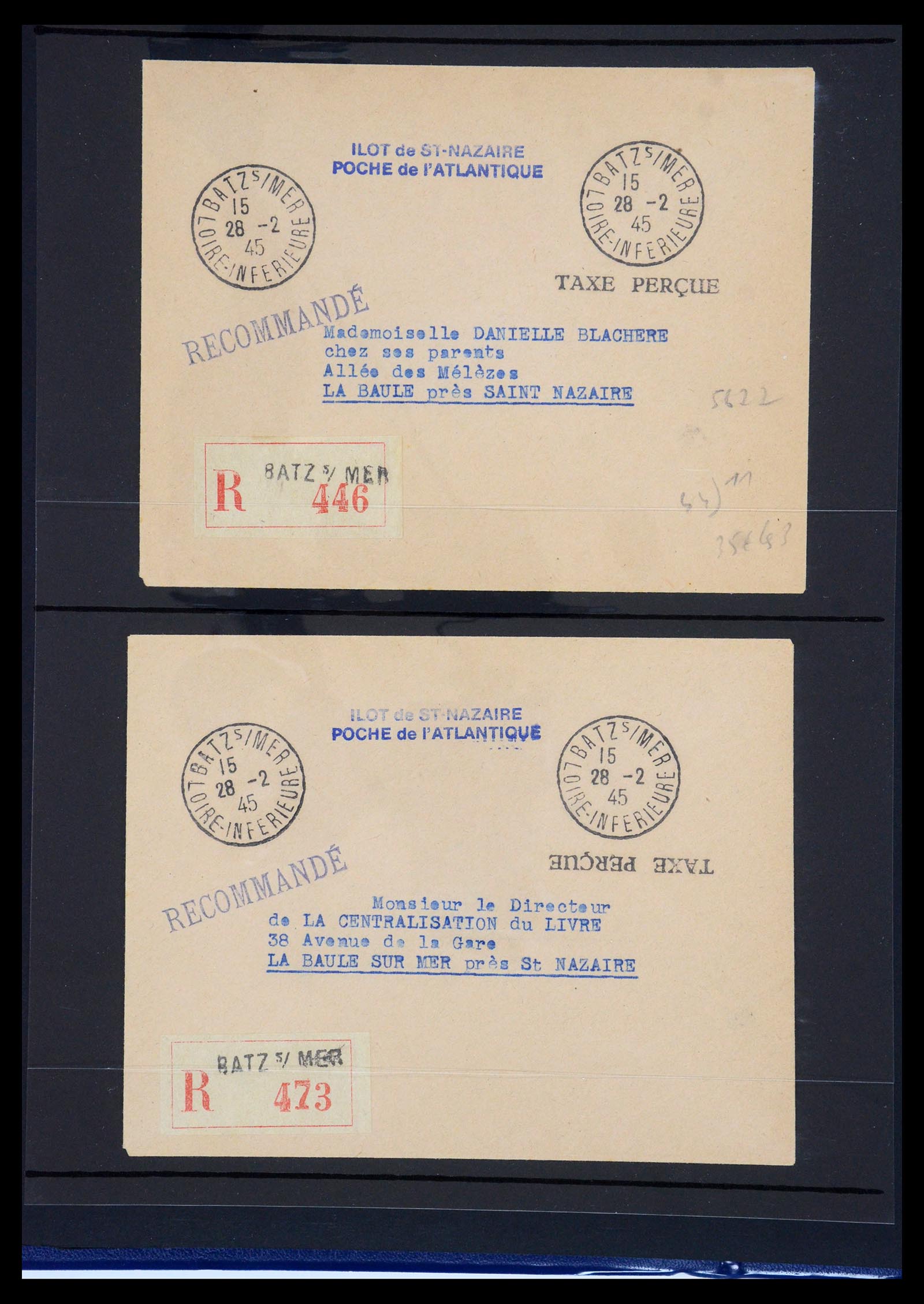 35440 012 - Postzegelverzameling 35440 Duitse bezetting WO II Frankrijk 1944-1945