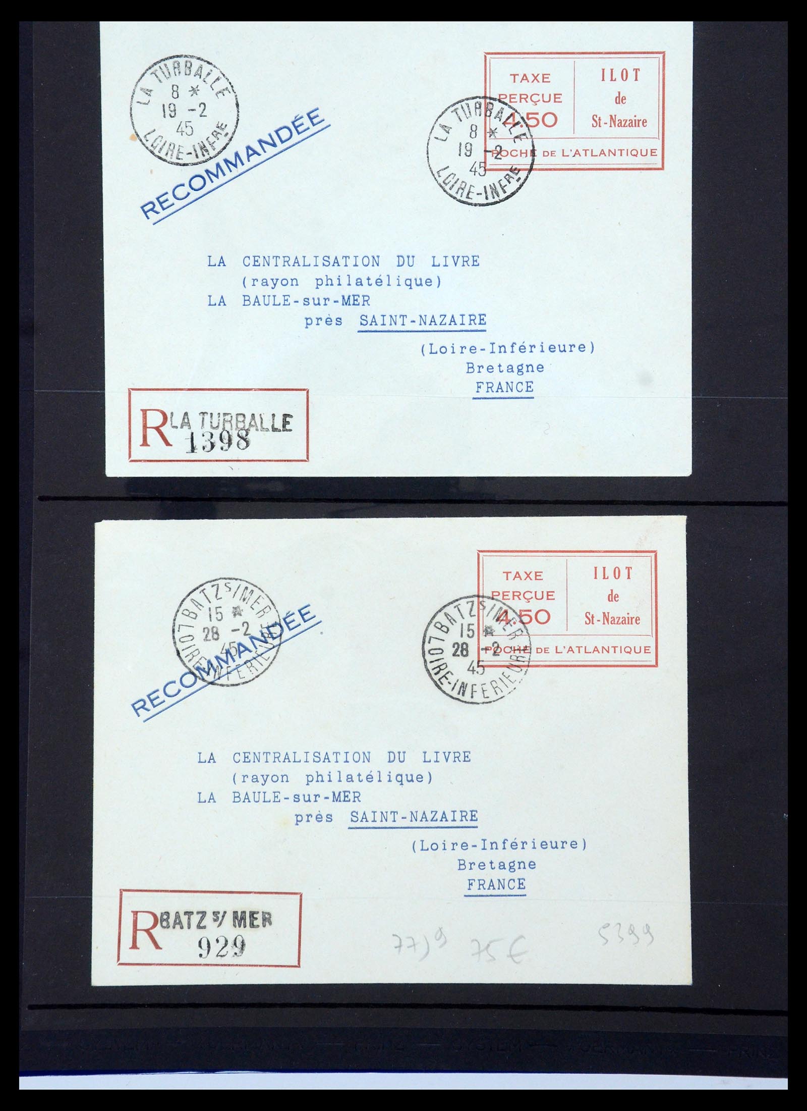 35440 027 - Postzegelverzameling 35440 Duitse bezetting WO II Frankrijk 1944-1945