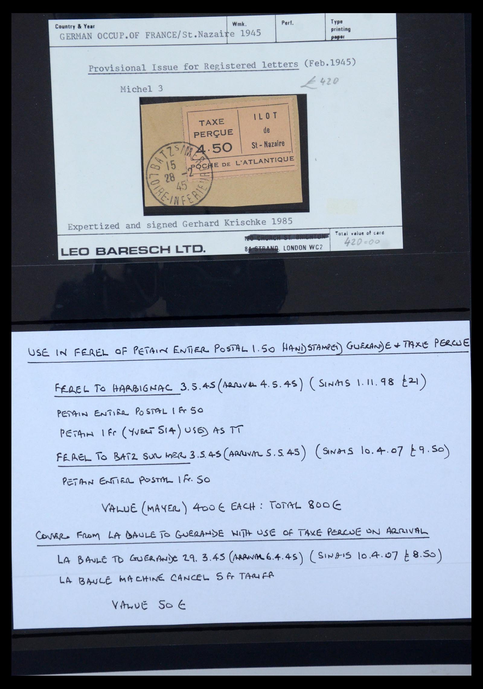 35440 030 - Postzegelverzameling 35440 Duitse bezetting WO II Frankrijk 1944-1945