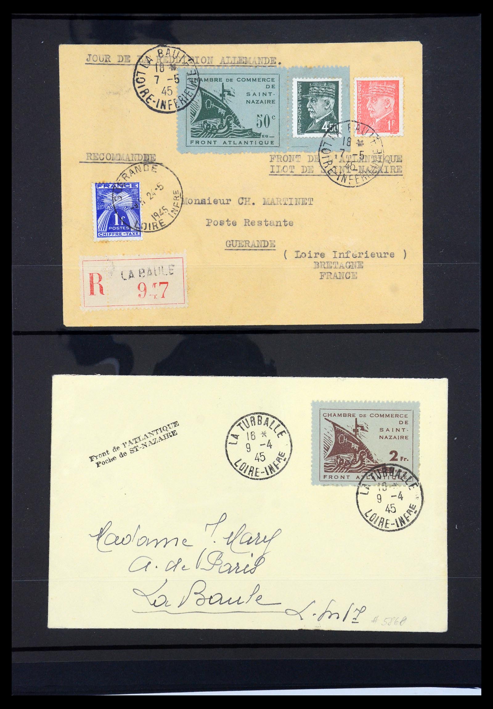 35440 032 - Postzegelverzameling 35440 Duitse bezetting WO II Frankrijk 1944-1945