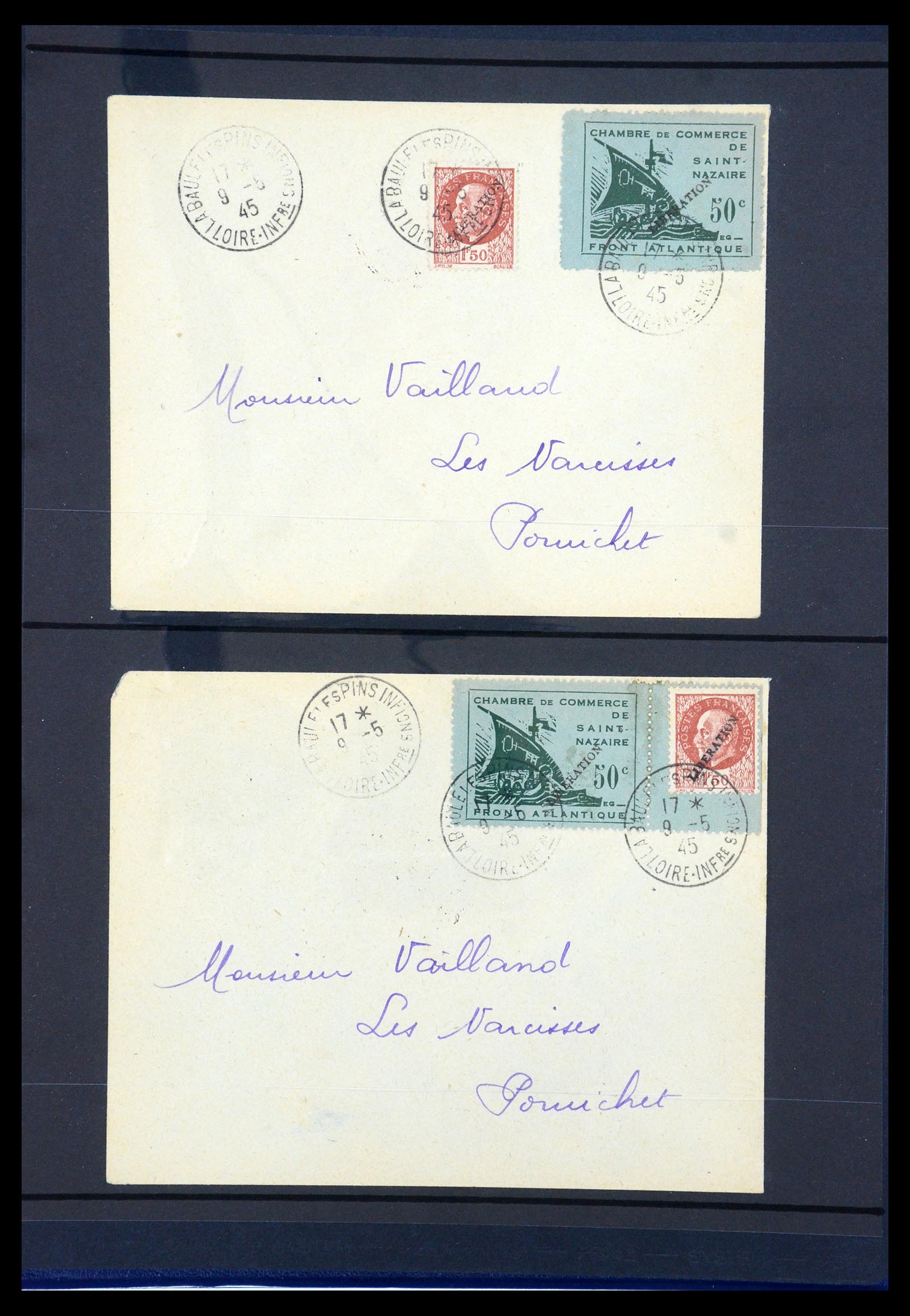 35440 035 - Postzegelverzameling 35440 Duitse bezetting WO II Frankrijk 1944-1945