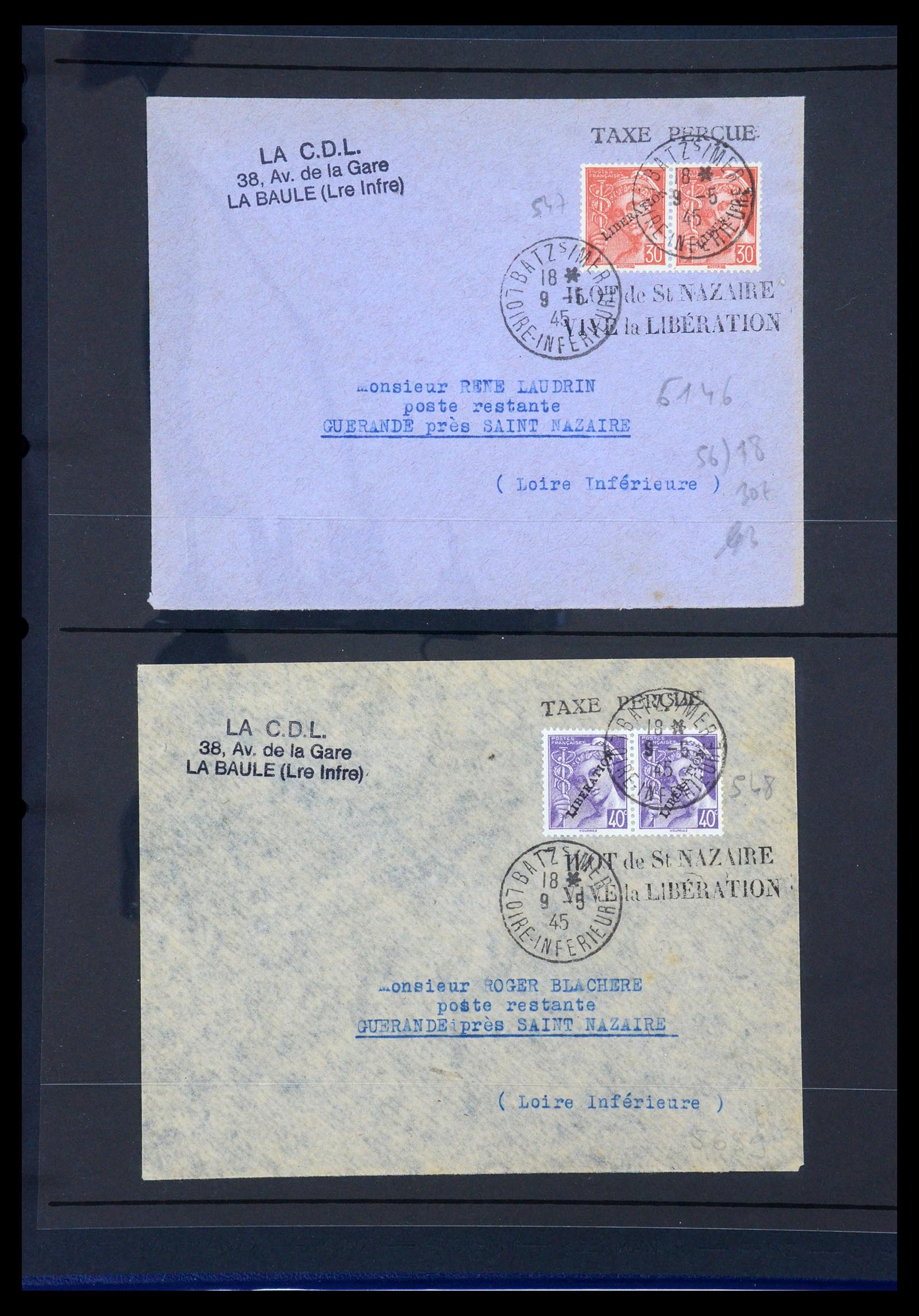 35440 042 - Postzegelverzameling 35440 Duitse bezetting WO II Frankrijk 1944-1945