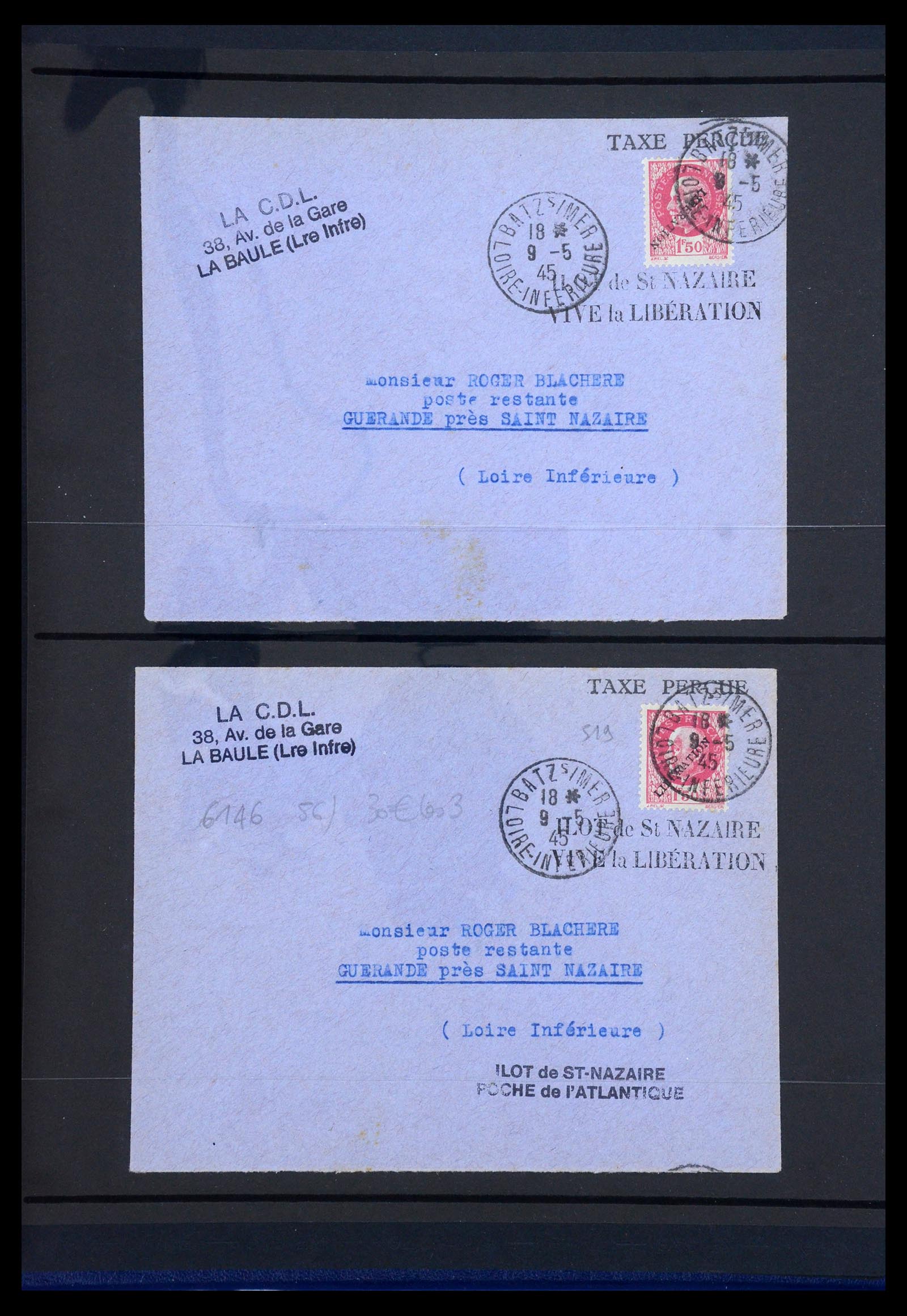 35440 044 - Postzegelverzameling 35440 Duitse bezetting WO II Frankrijk 1944-1945