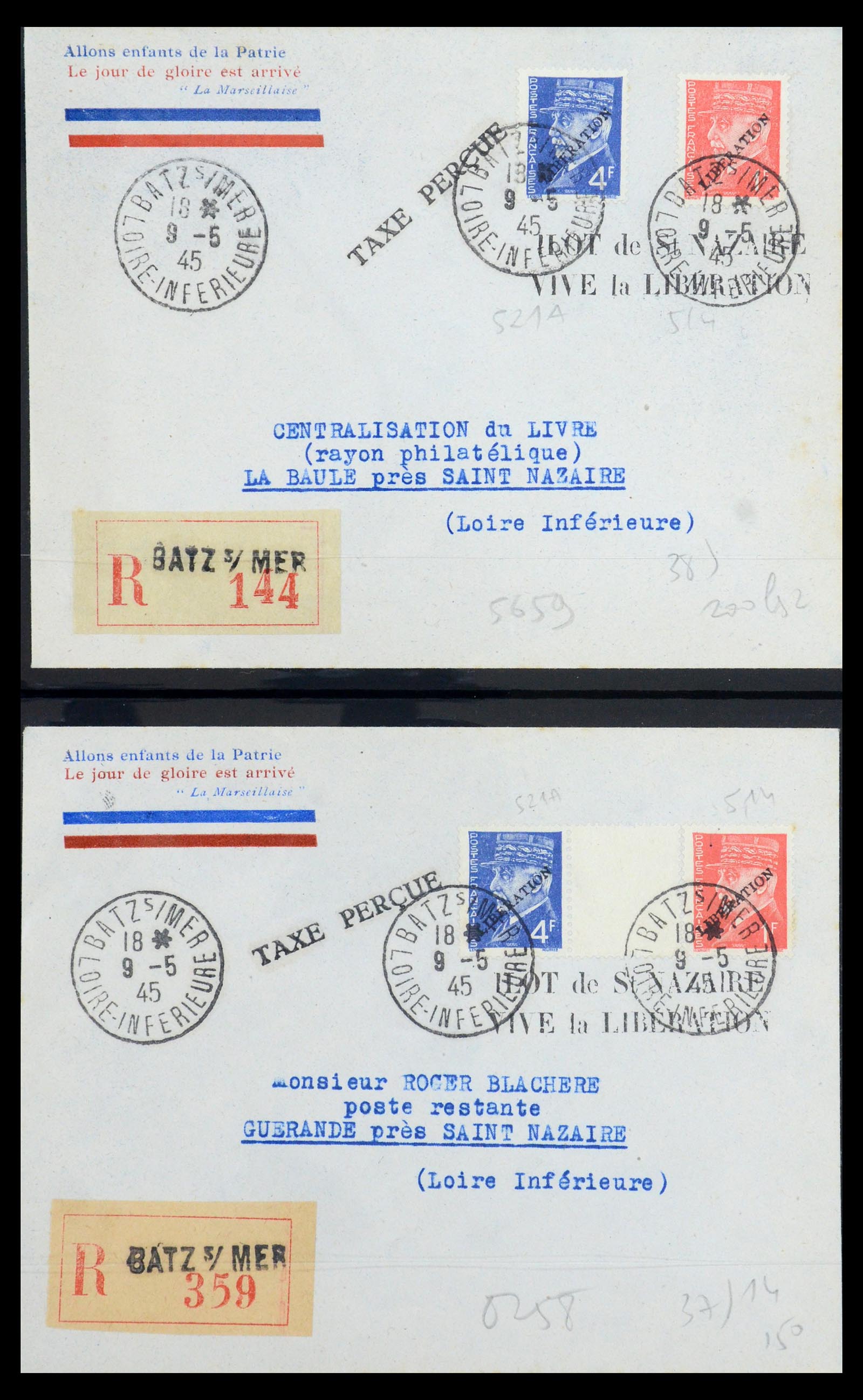 35440 045 - Postzegelverzameling 35440 Duitse bezetting WO II Frankrijk 1944-1945