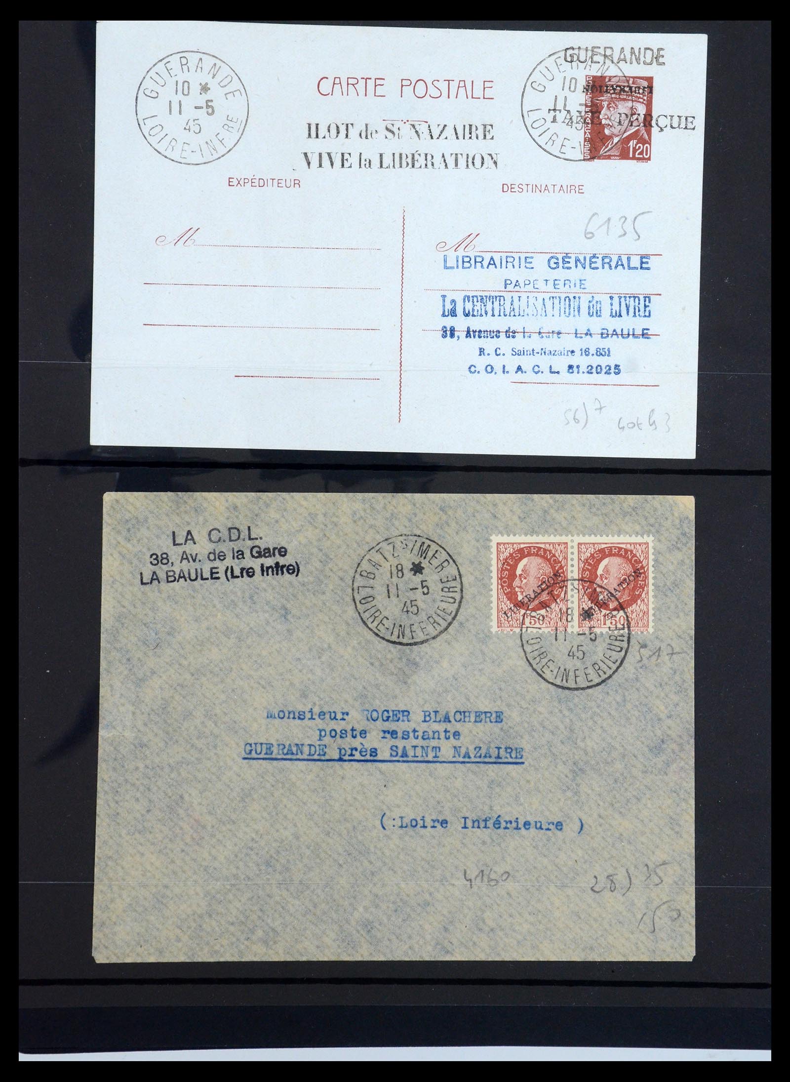 35440 047 - Postzegelverzameling 35440 Duitse bezetting WO II Frankrijk 1944-1945