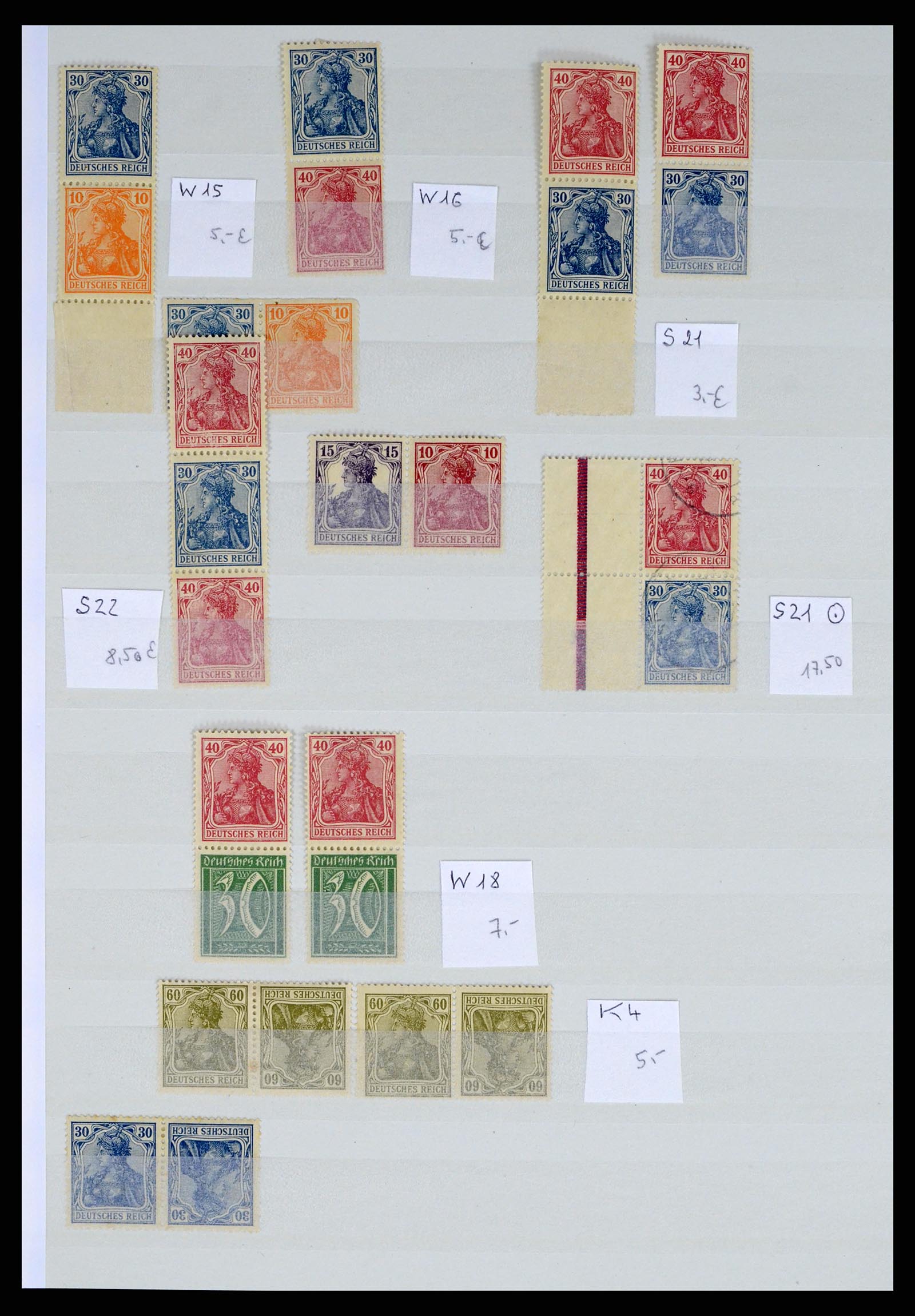 35443 002 - Postzegelverzameling 35443 Duitse Rijk combinaties 1917-1942.