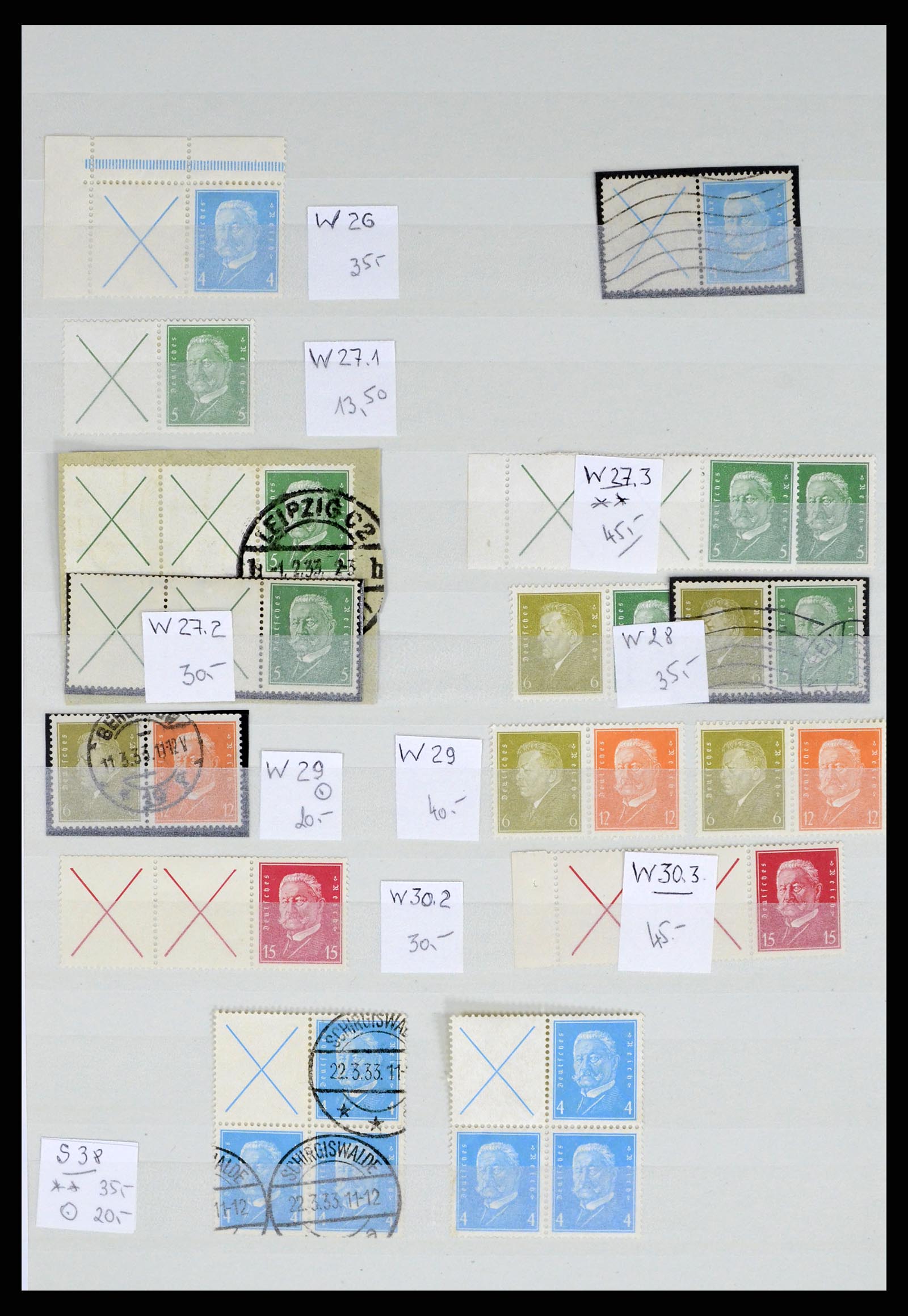 35443 006 - Postzegelverzameling 35443 Duitse Rijk combinaties 1917-1942.