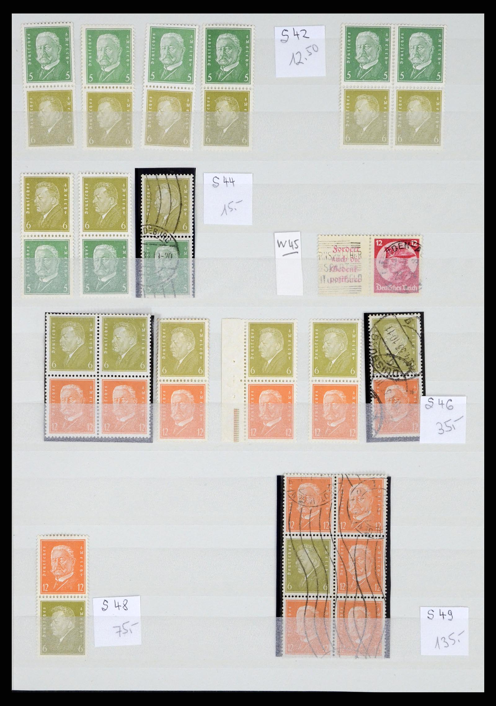 35443 007 - Postzegelverzameling 35443 Duitse Rijk combinaties 1917-1942.