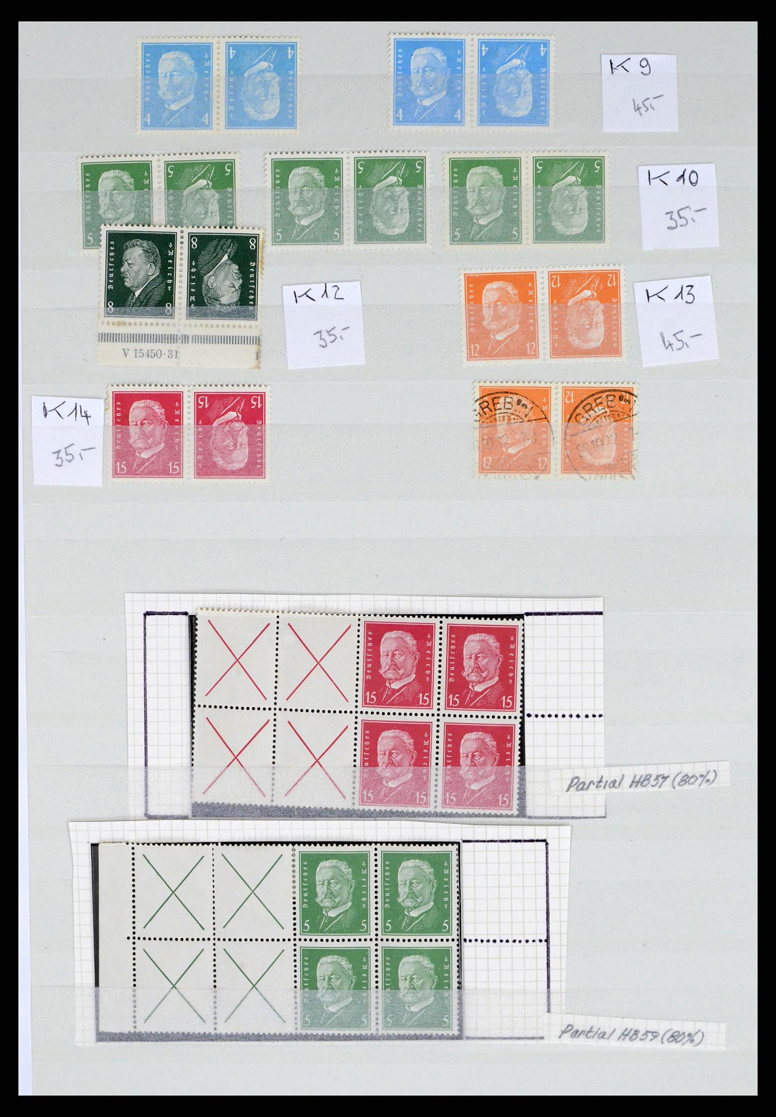 35443 008 - Postzegelverzameling 35443 Duitse Rijk combinaties 1917-1942.