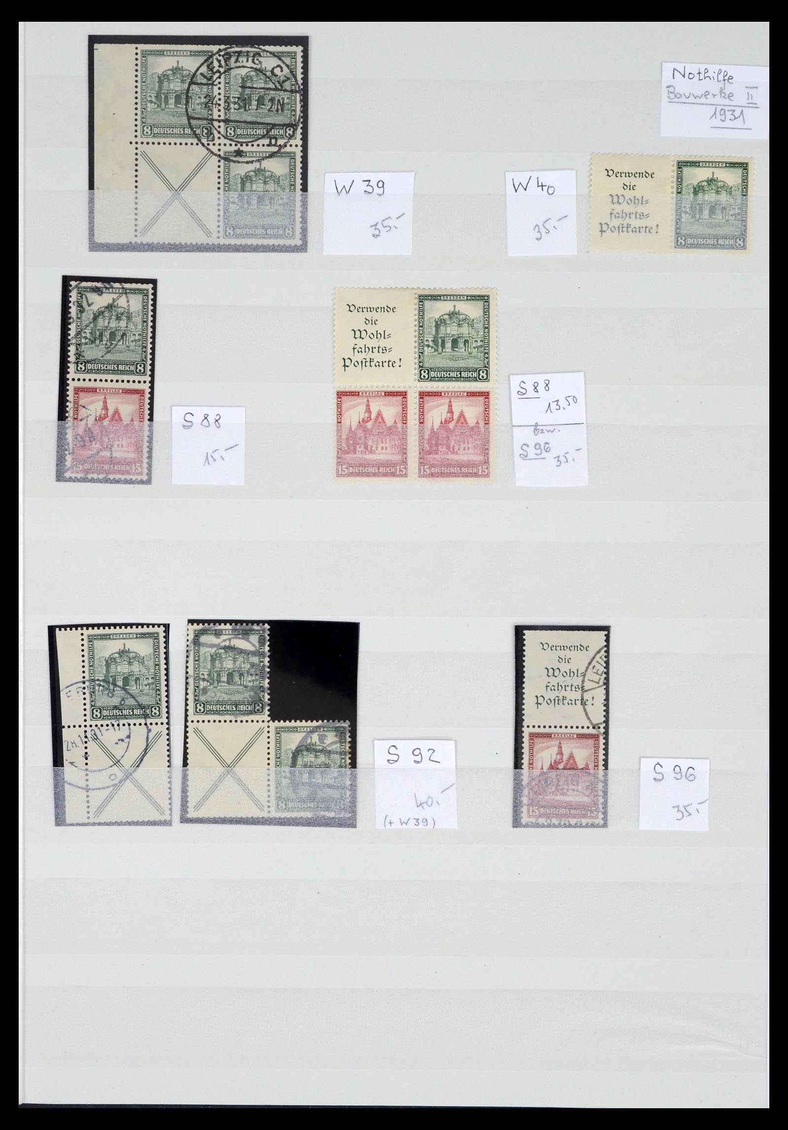 35443 010 - Postzegelverzameling 35443 Duitse Rijk combinaties 1917-1942.