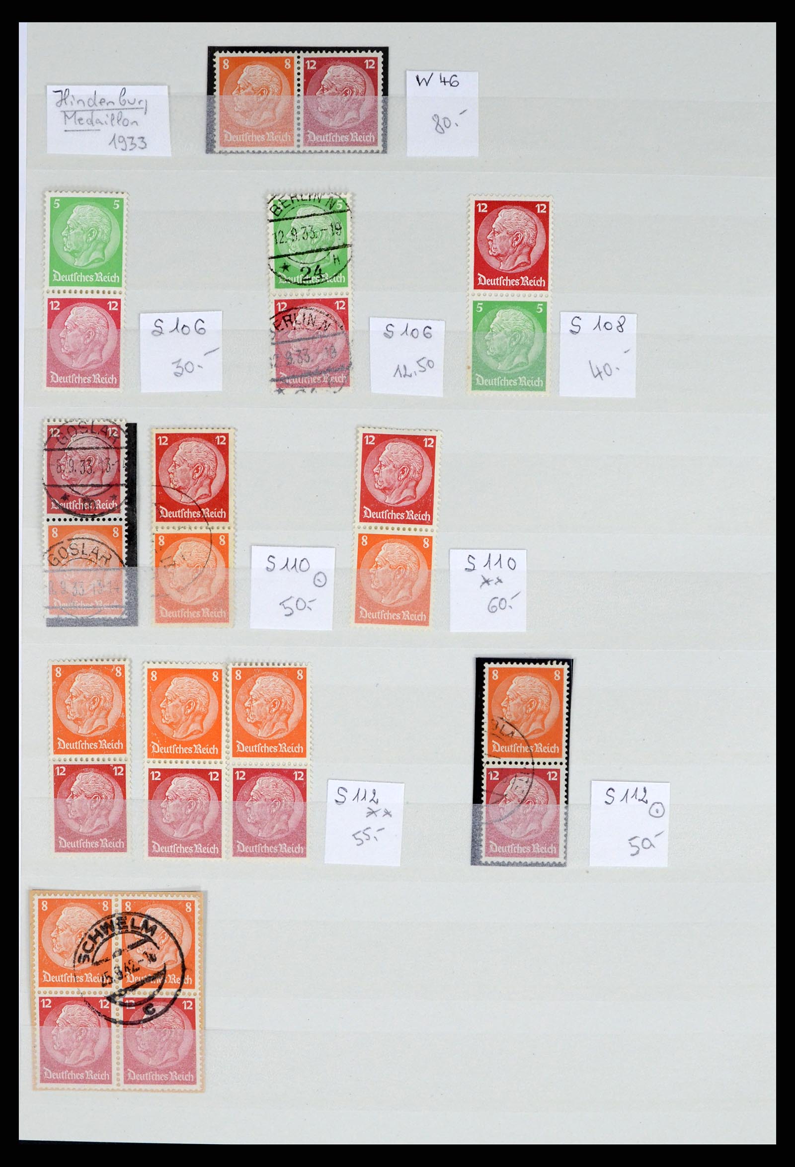 35443 013 - Postzegelverzameling 35443 Duitse Rijk combinaties 1917-1942.