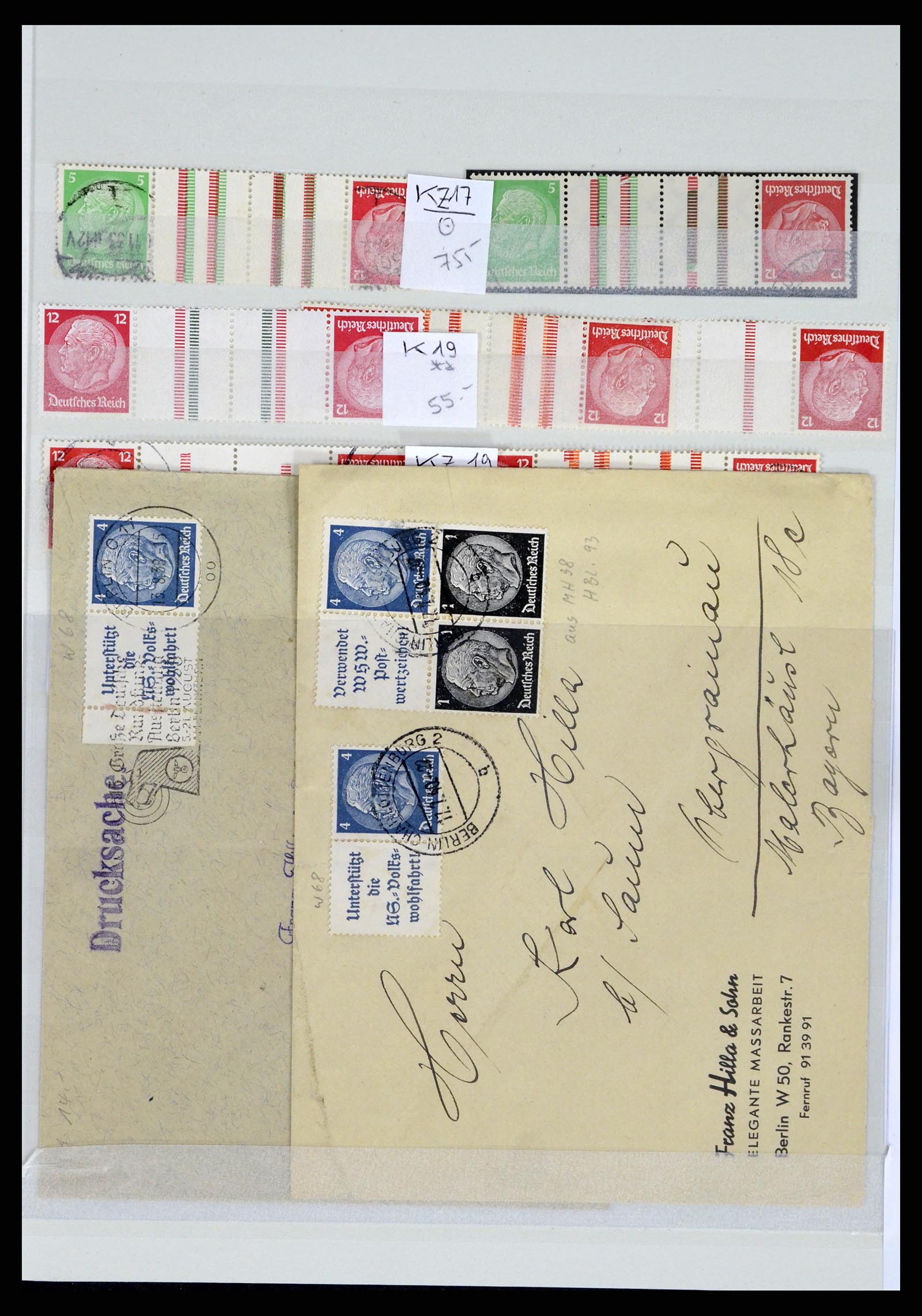 35443 014 - Postzegelverzameling 35443 Duitse Rijk combinaties 1917-1942.