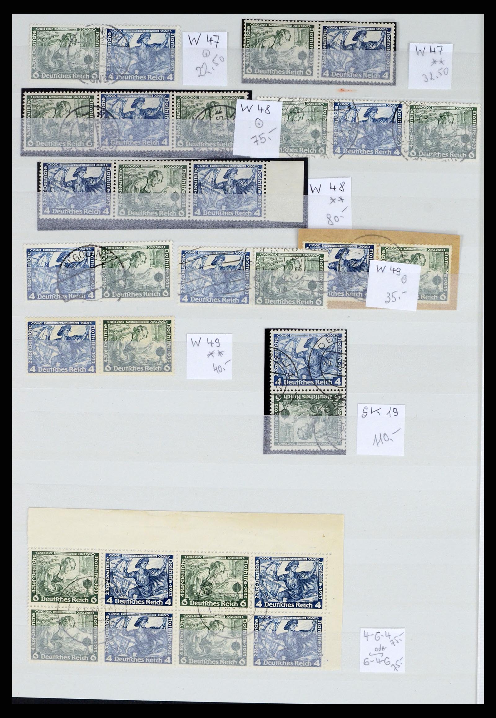 35443 015 - Postzegelverzameling 35443 Duitse Rijk combinaties 1917-1942.