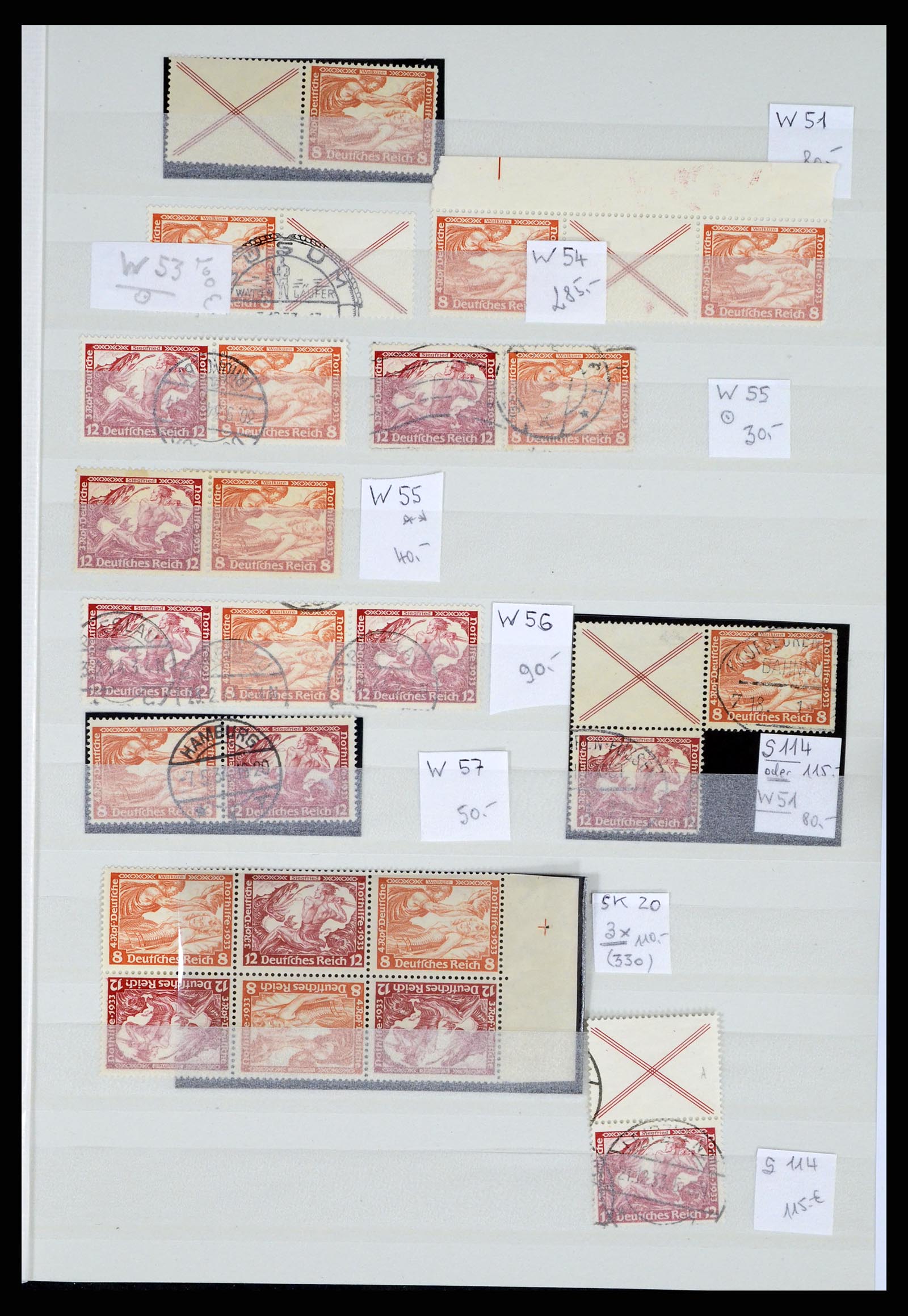 35443 016 - Postzegelverzameling 35443 Duitse Rijk combinaties 1917-1942.