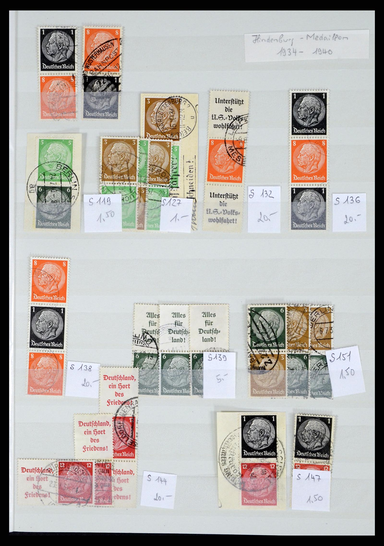 35443 017 - Postzegelverzameling 35443 Duitse Rijk combinaties 1917-1942.