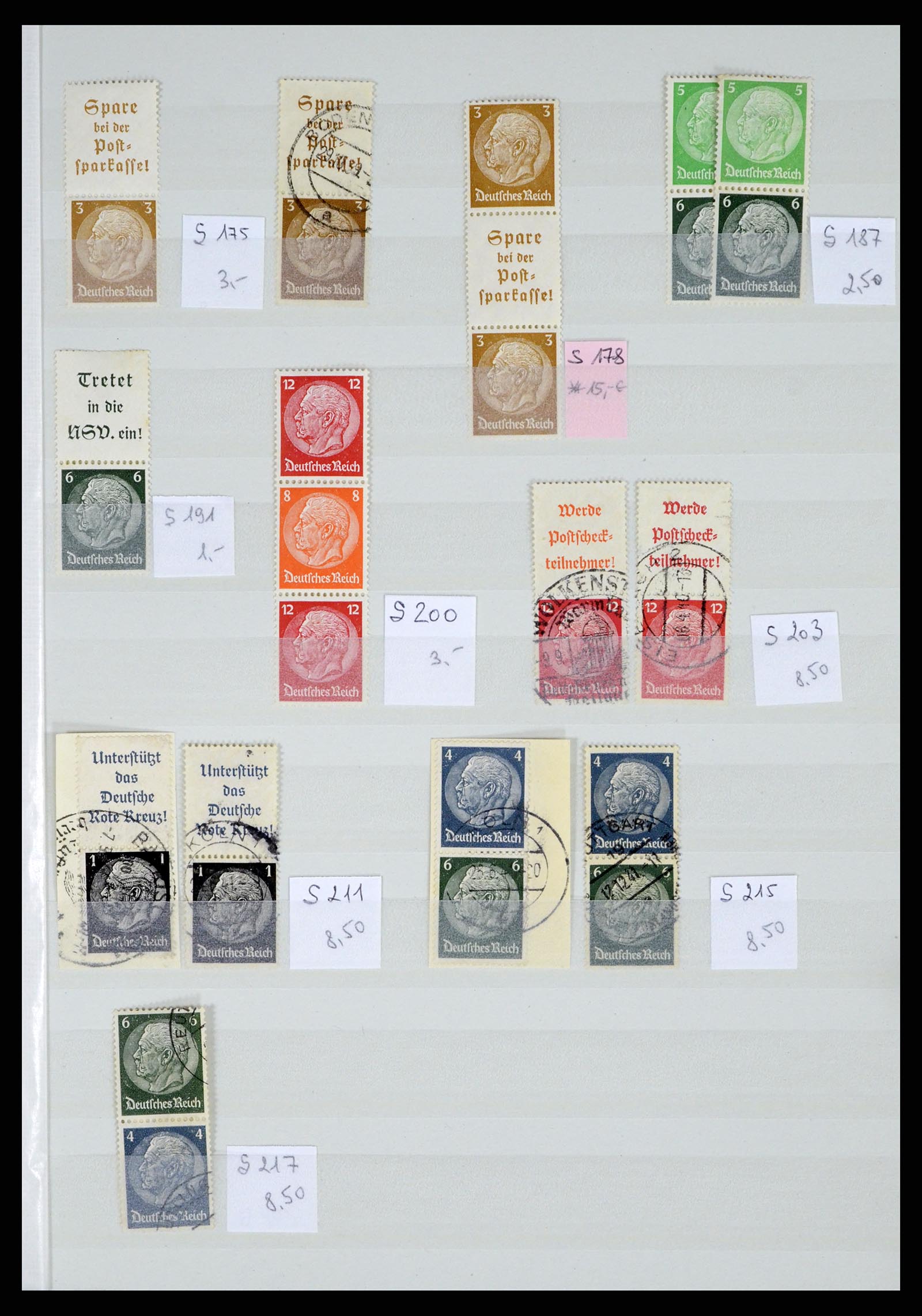 35443 019 - Postzegelverzameling 35443 Duitse Rijk combinaties 1917-1942.