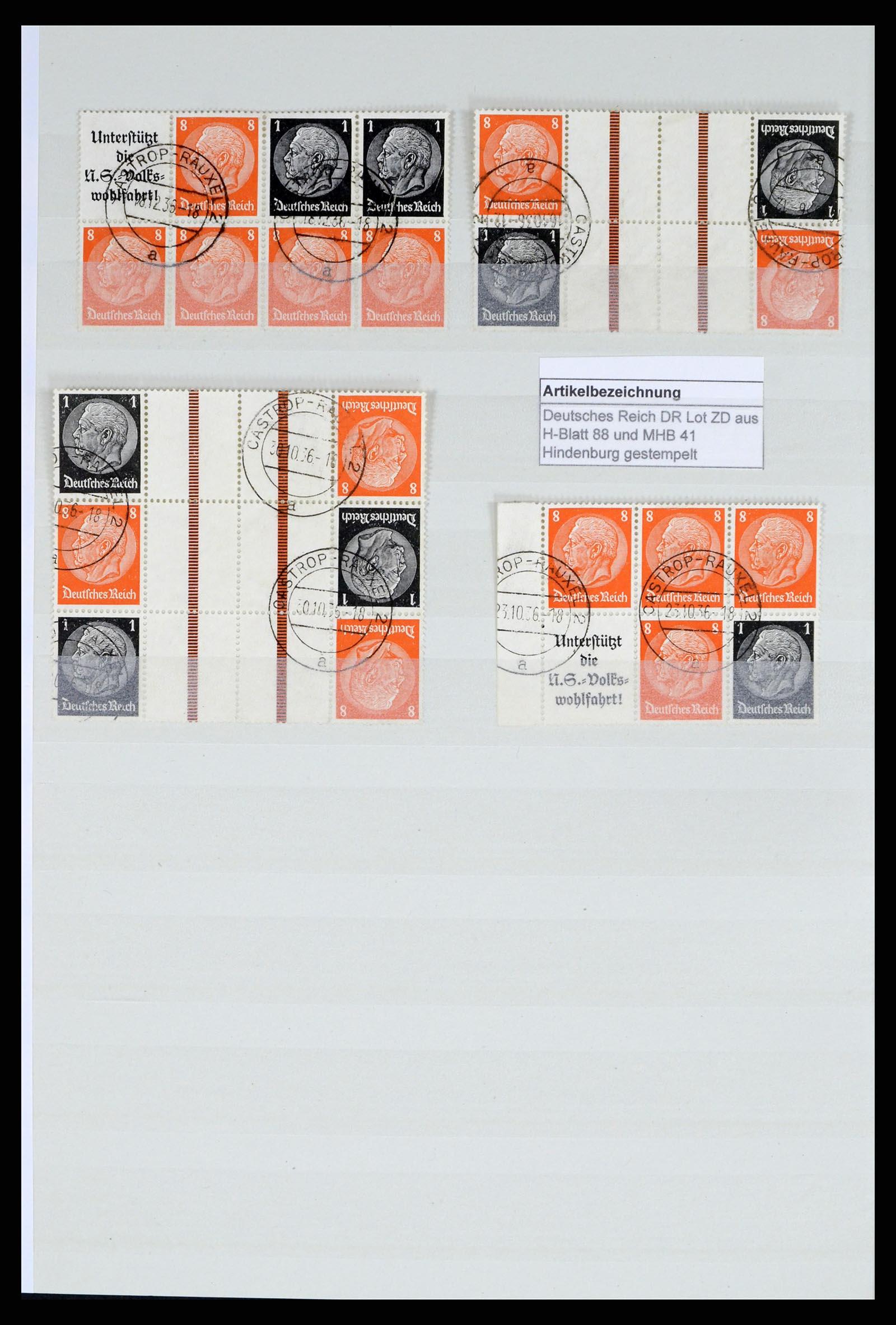 35443 020 - Postzegelverzameling 35443 Duitse Rijk combinaties 1917-1942.