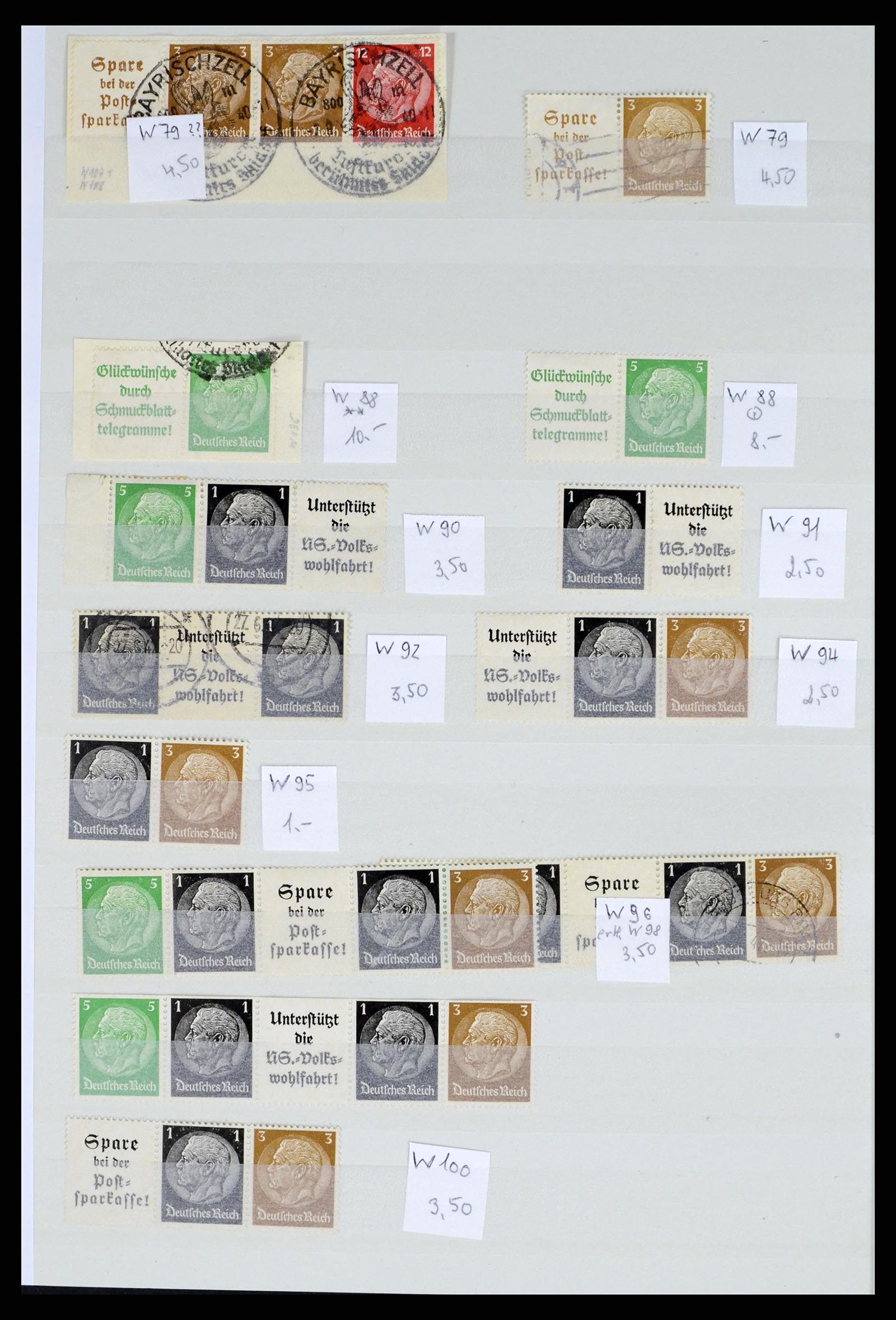35443 022 - Postzegelverzameling 35443 Duitse Rijk combinaties 1917-1942.