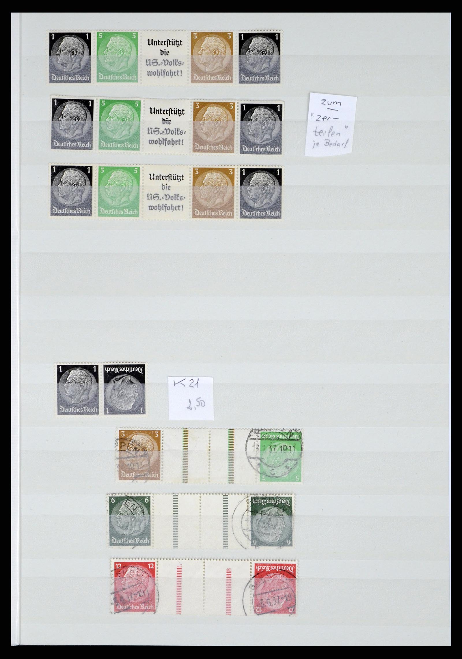35443 023 - Postzegelverzameling 35443 Duitse Rijk combinaties 1917-1942.