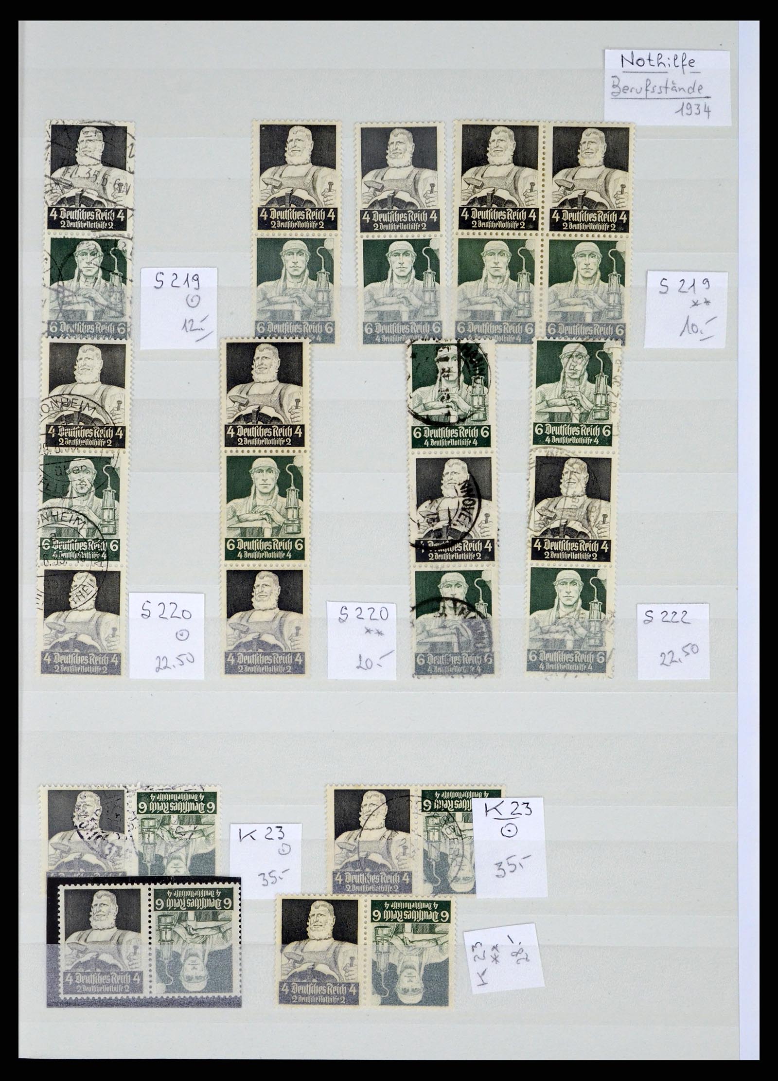 35443 026 - Postzegelverzameling 35443 Duitse Rijk combinaties 1917-1942.