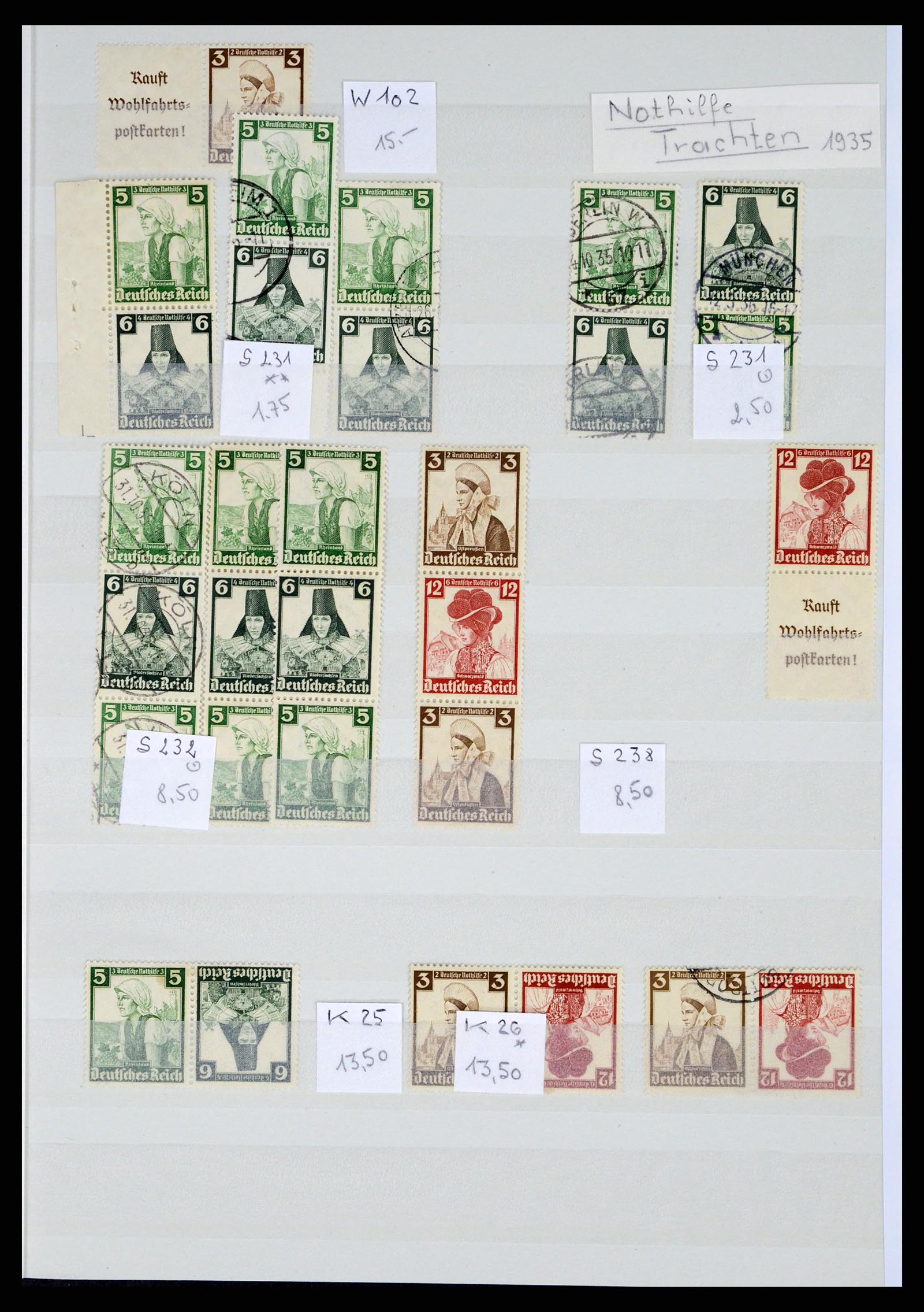 35443 028 - Postzegelverzameling 35443 Duitse Rijk combinaties 1917-1942.
