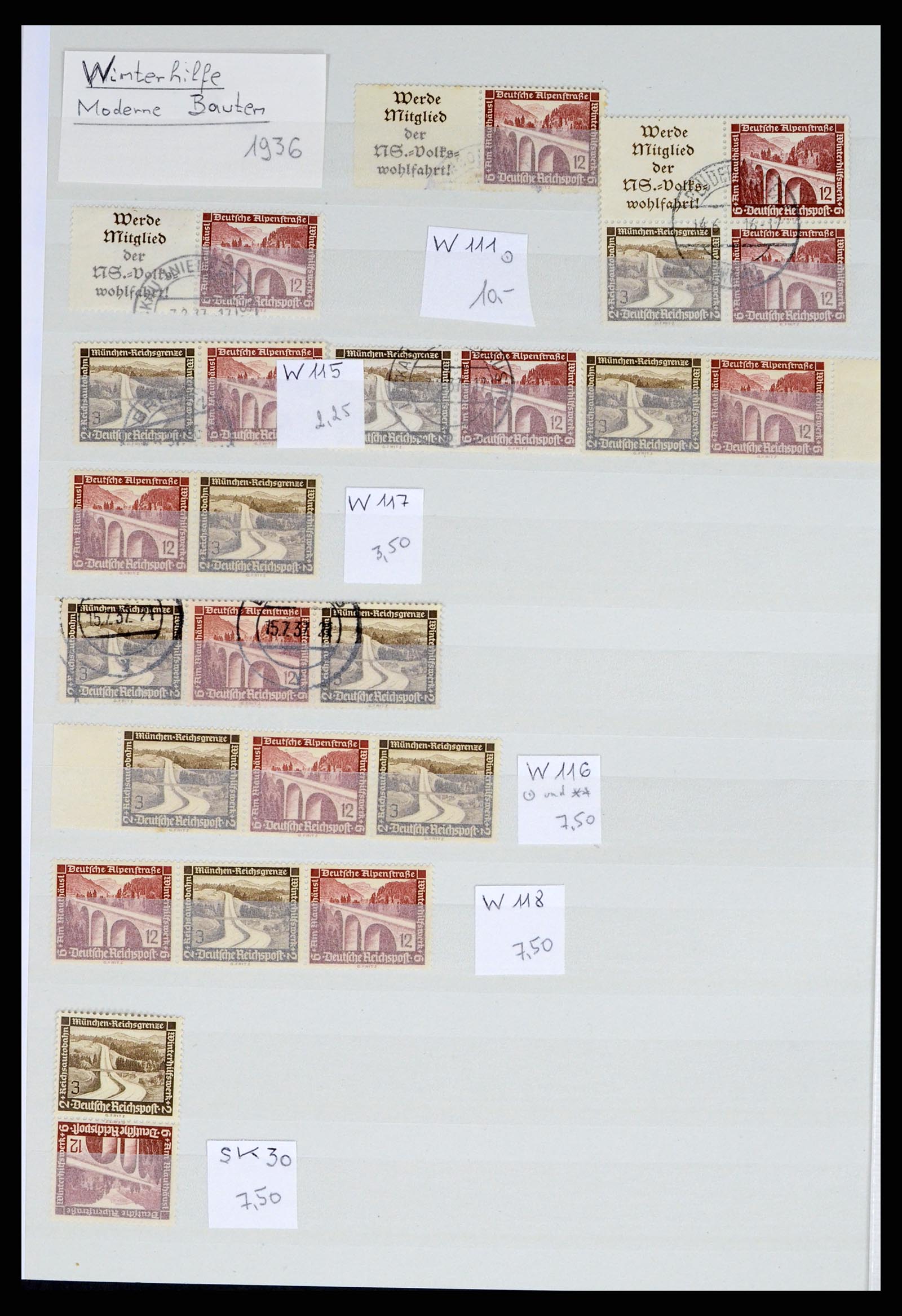 35443 031 - Postzegelverzameling 35443 Duitse Rijk combinaties 1917-1942.