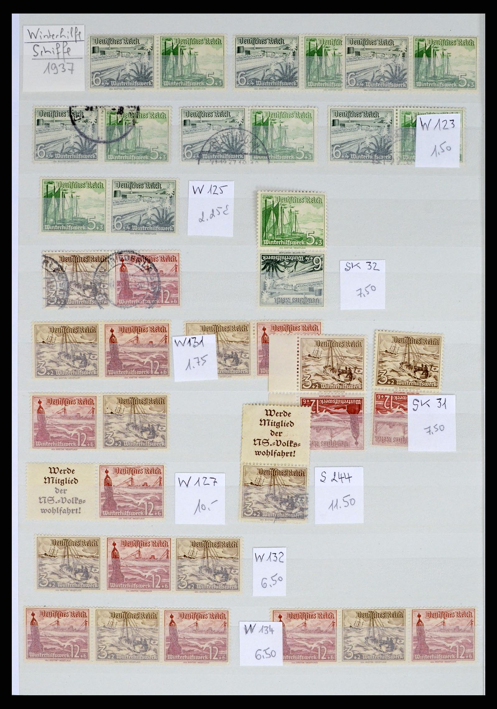 35443 033 - Postzegelverzameling 35443 Duitse Rijk combinaties 1917-1942.