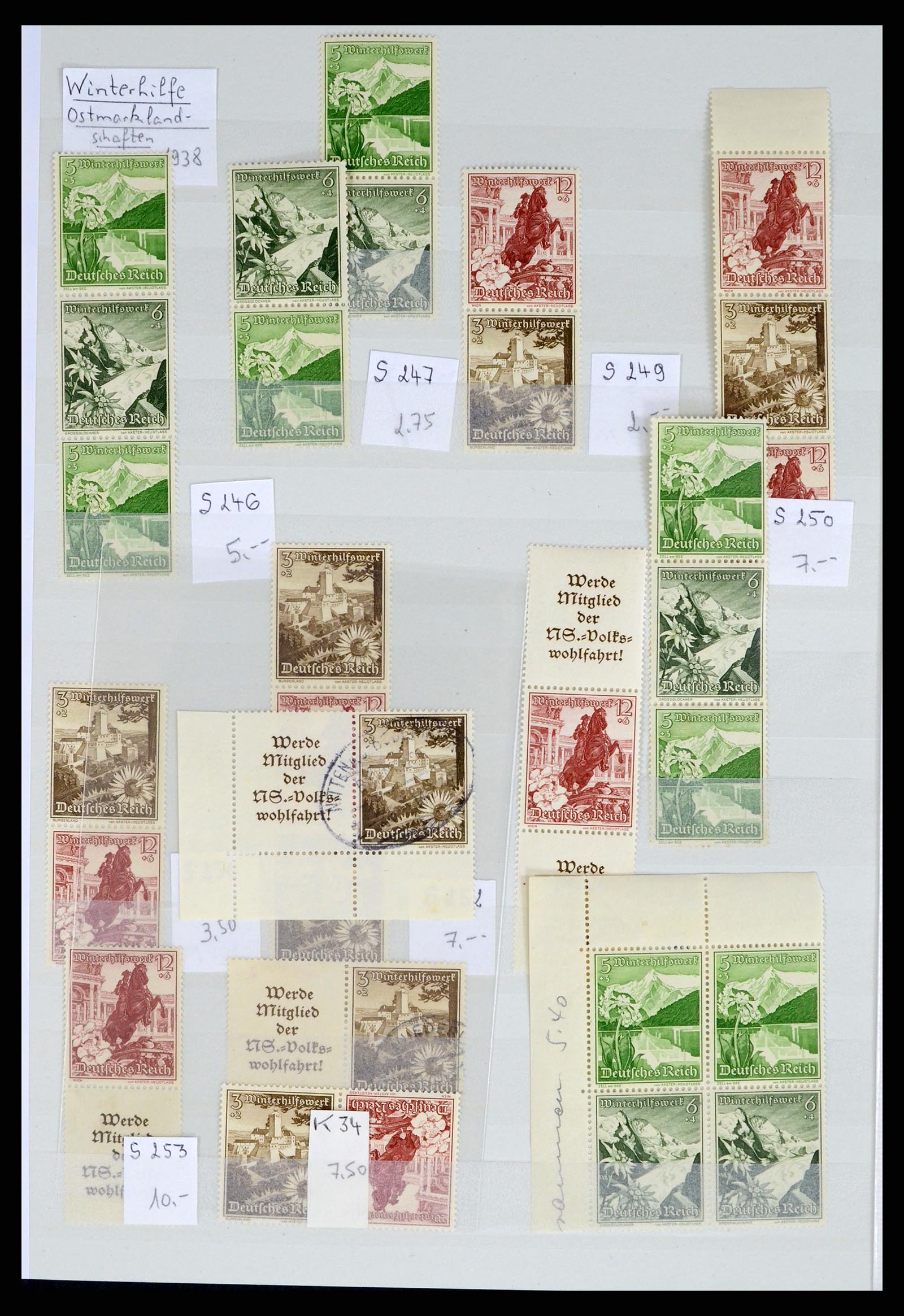 35443 034 - Postzegelverzameling 35443 Duitse Rijk combinaties 1917-1942.