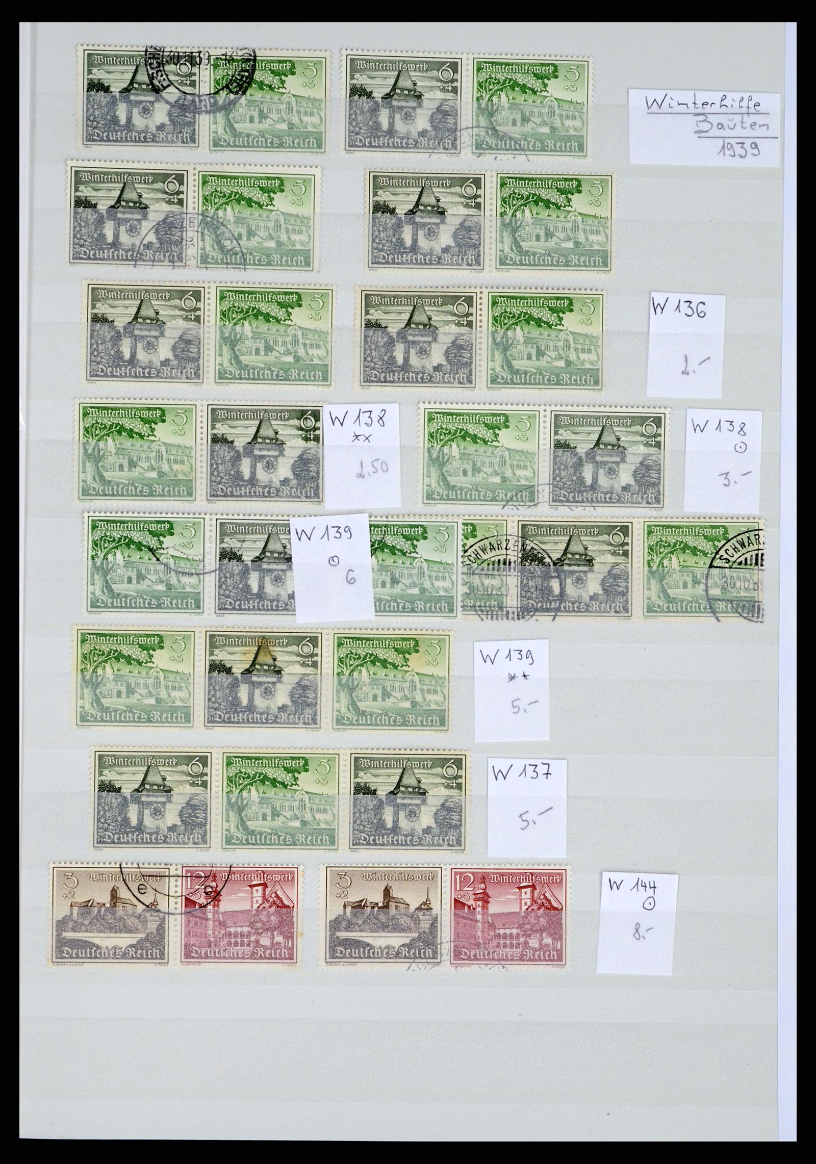 35443 035 - Postzegelverzameling 35443 Duitse Rijk combinaties 1917-1942.