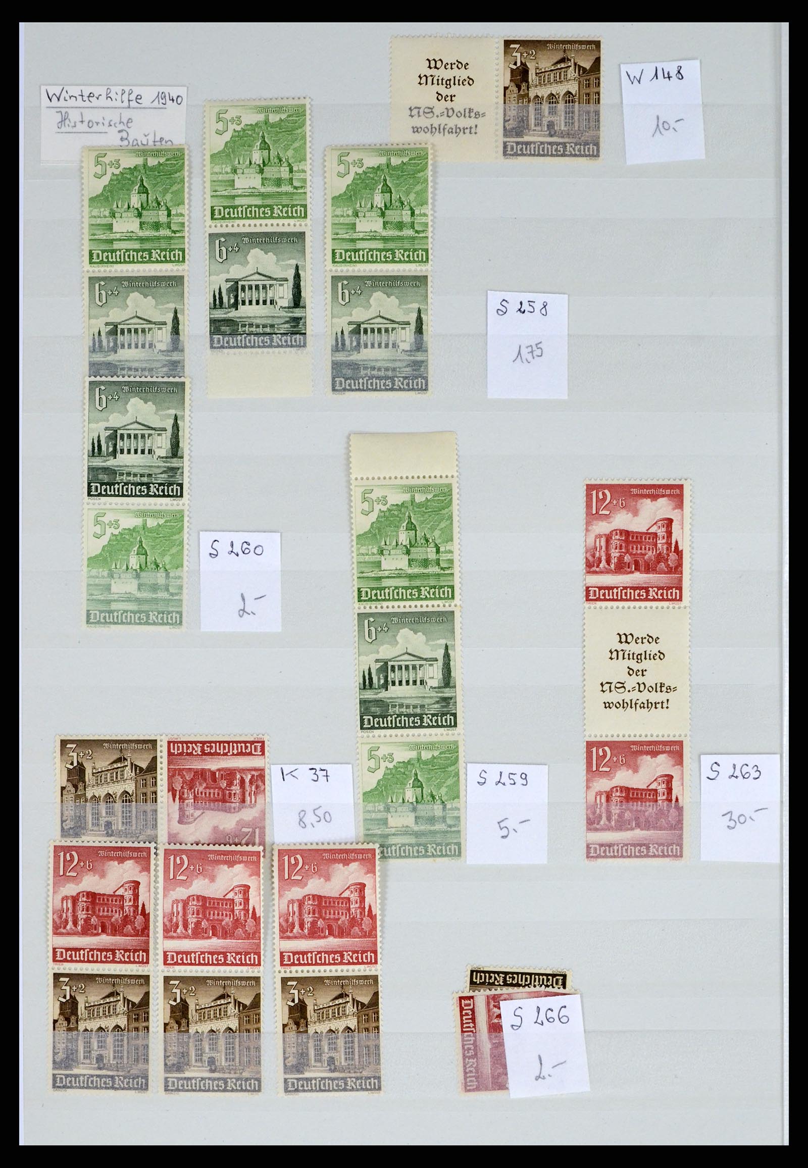 35443 037 - Postzegelverzameling 35443 Duitse Rijk combinaties 1917-1942.