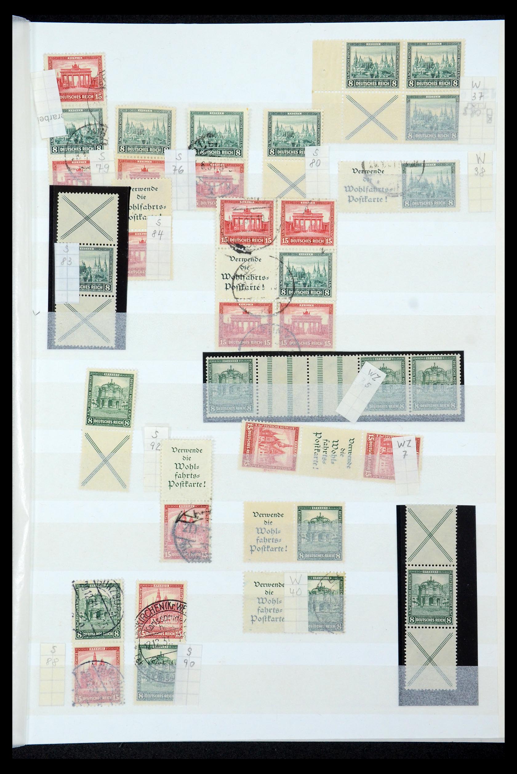 35444 014 - Postzegelverzameling 35444 Duitse Rijk combinaties 1910-1941.