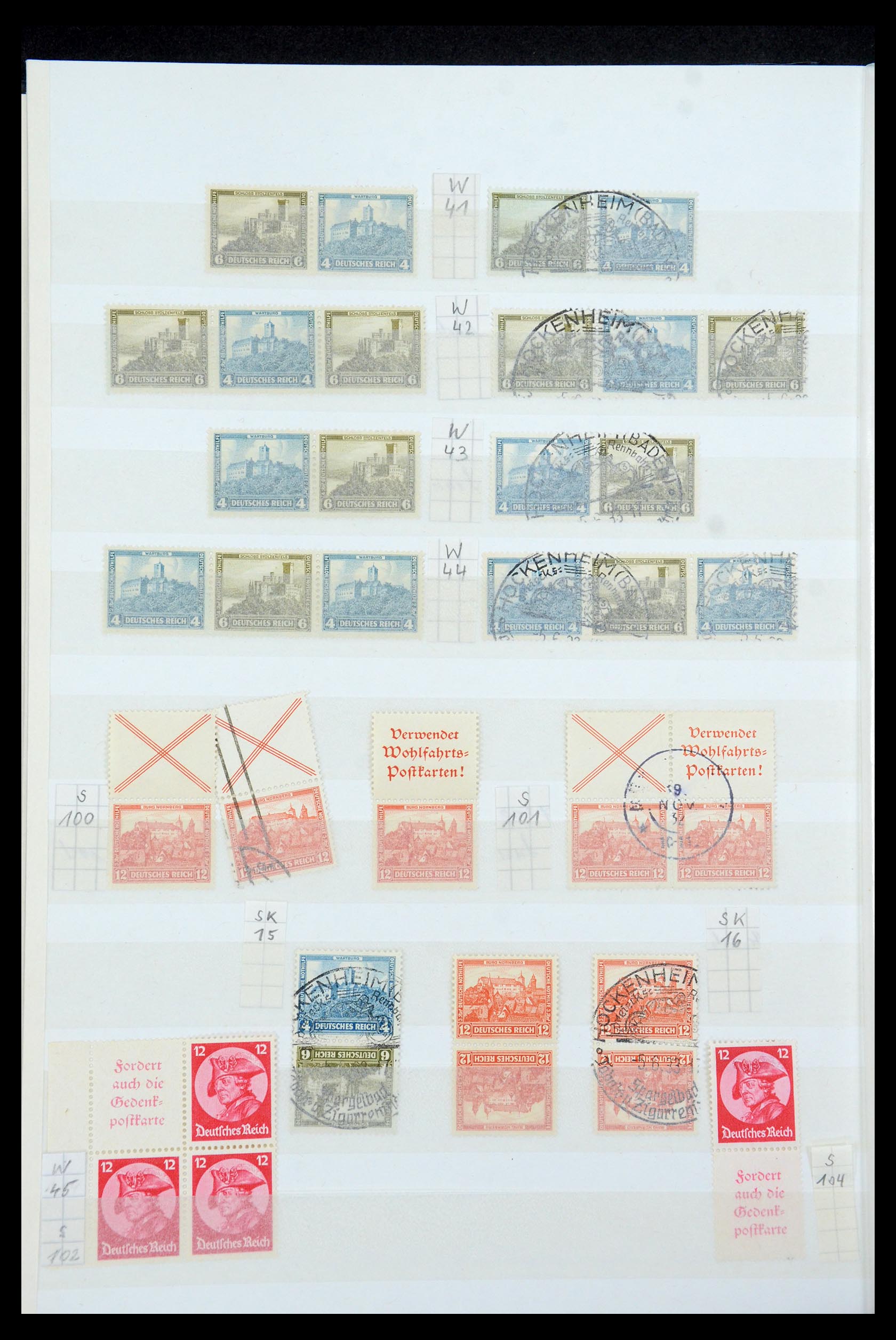 35444 015 - Stamp Collection 35444 German Reich combinations 1910-1941.