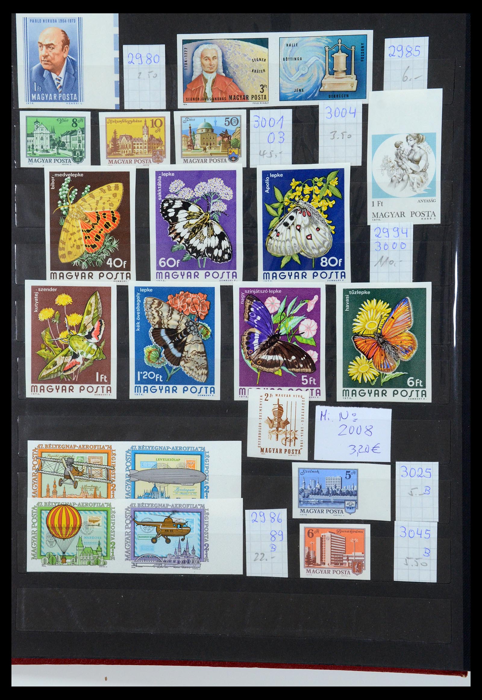 35449 004 - Postzegelverzameling 35449 Hongarije ONGETAND 1951-1985.