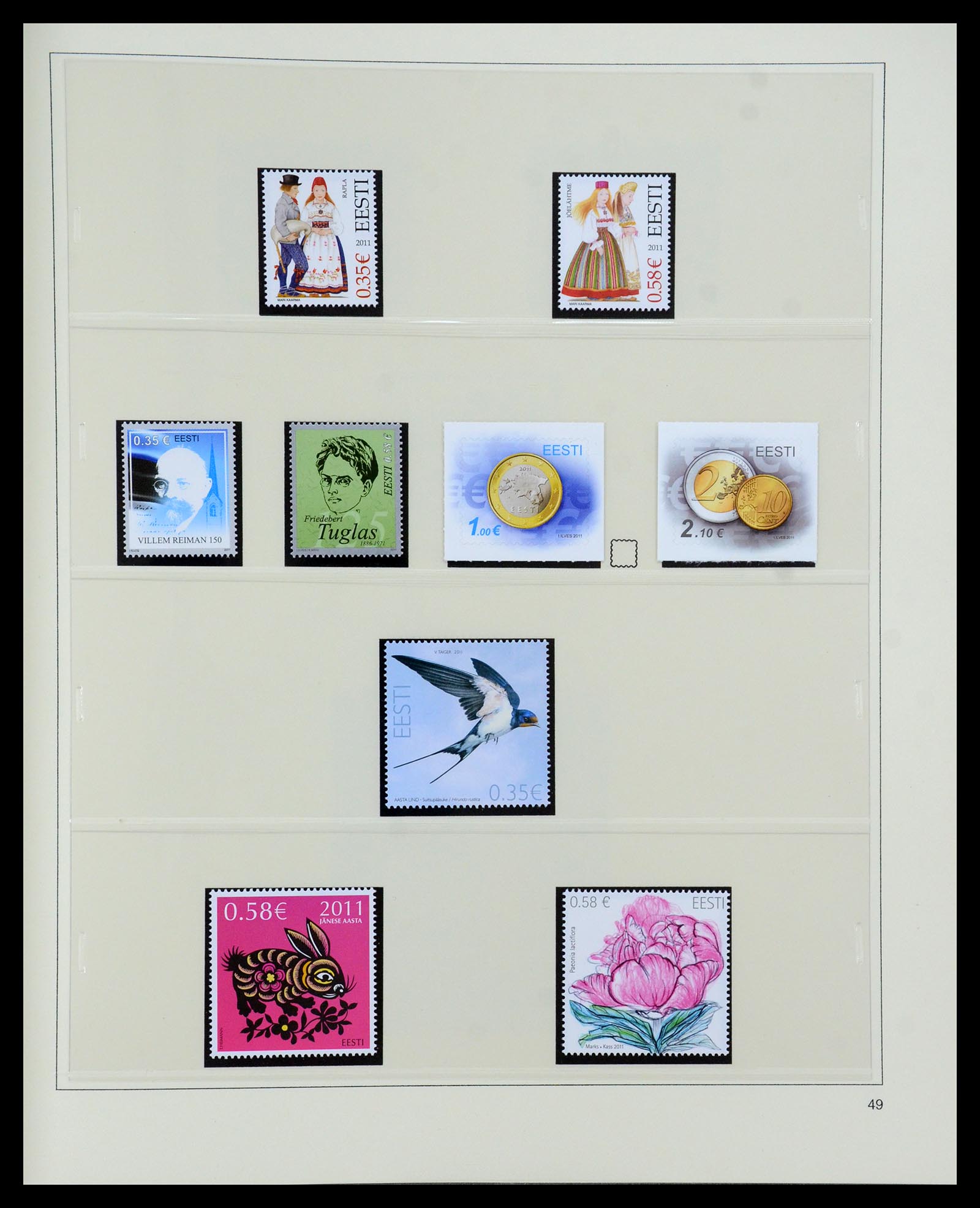 35454 049 - Postzegelverzameling 35454 Estland 1991-2012.