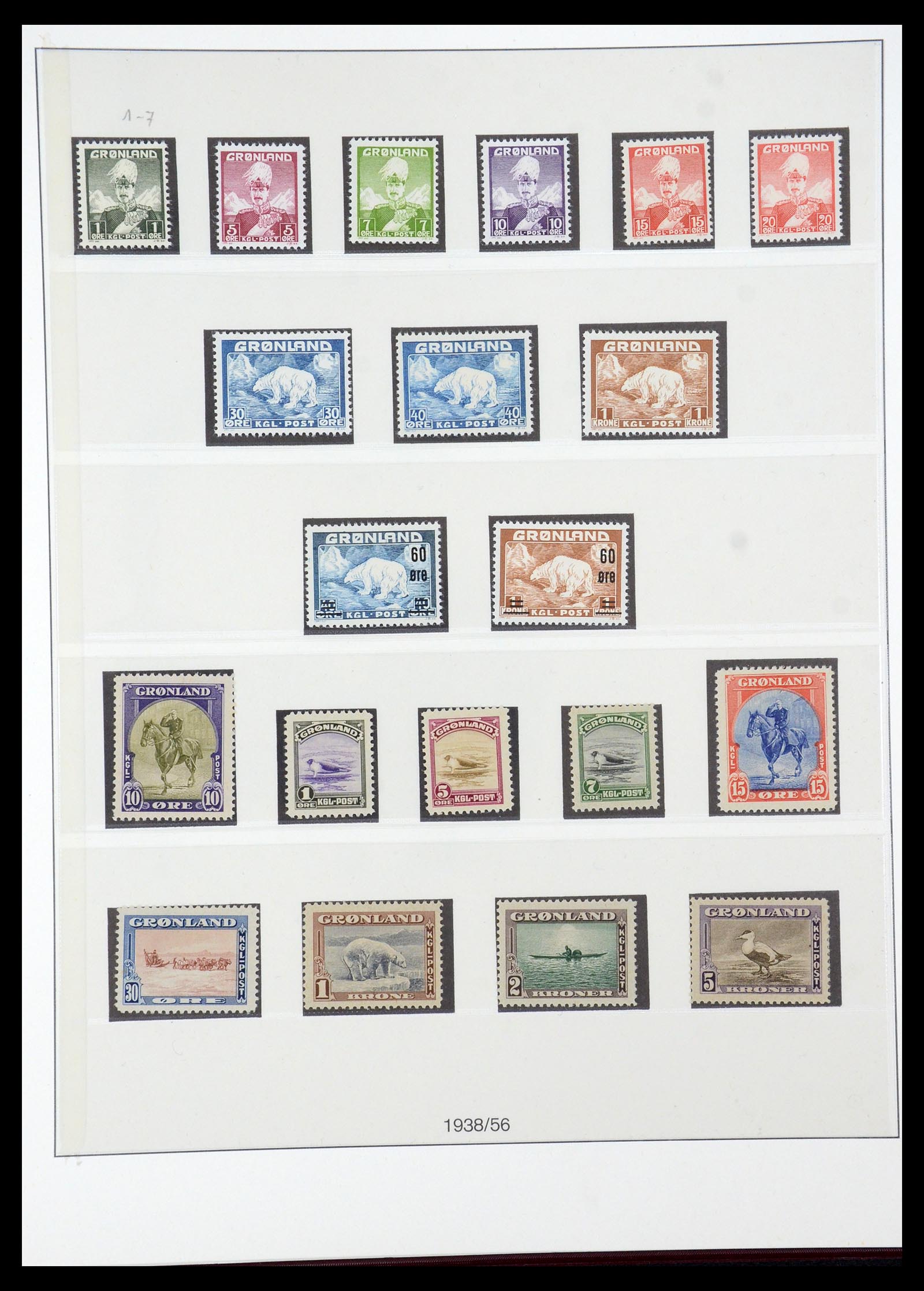 35456 001 - Postzegelverzameling 35456 Groenland 1938-2005.
