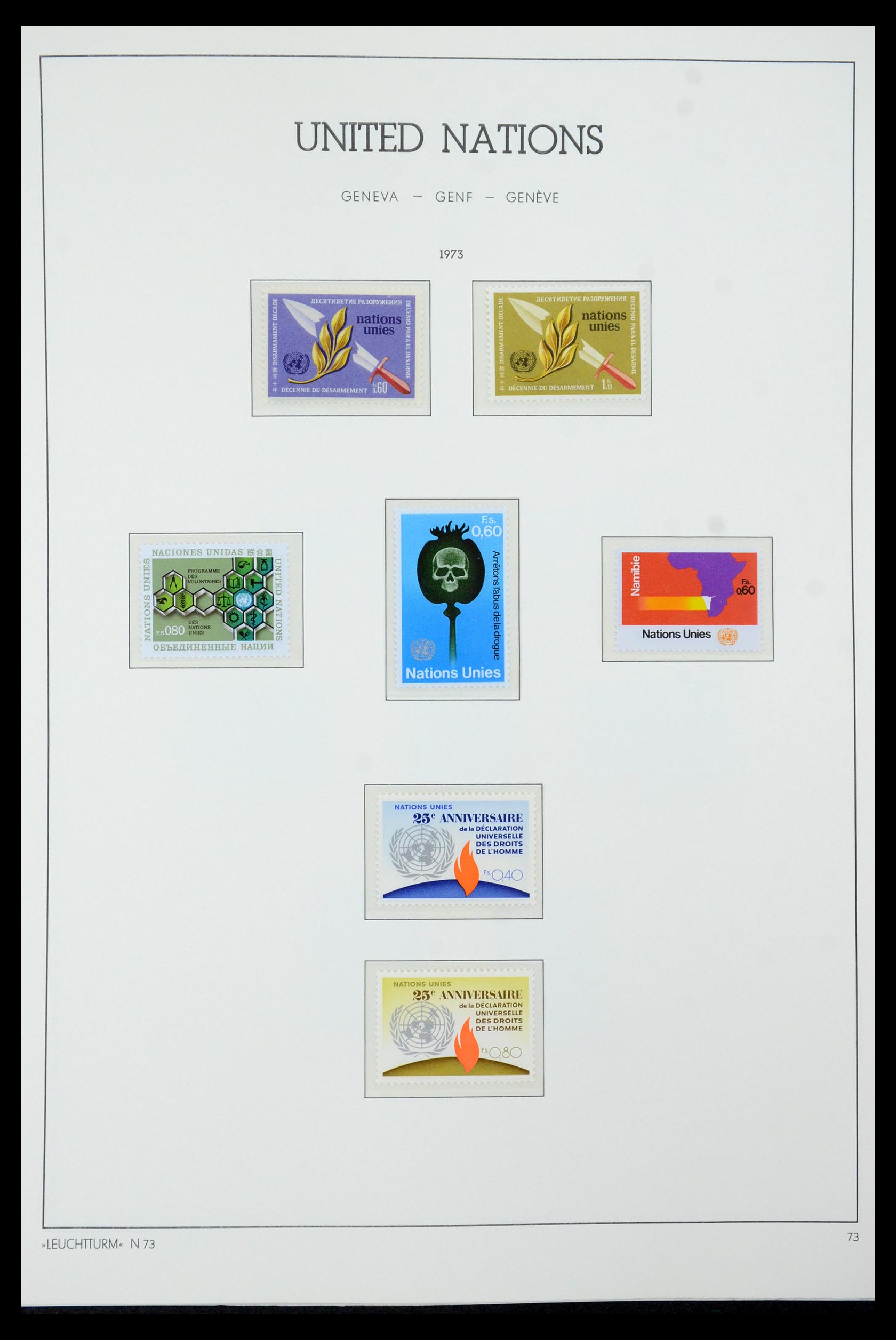 35457 005 - Postzegelverzameling 35457 Verenigde Naties Genève en Wenen 1969-2008