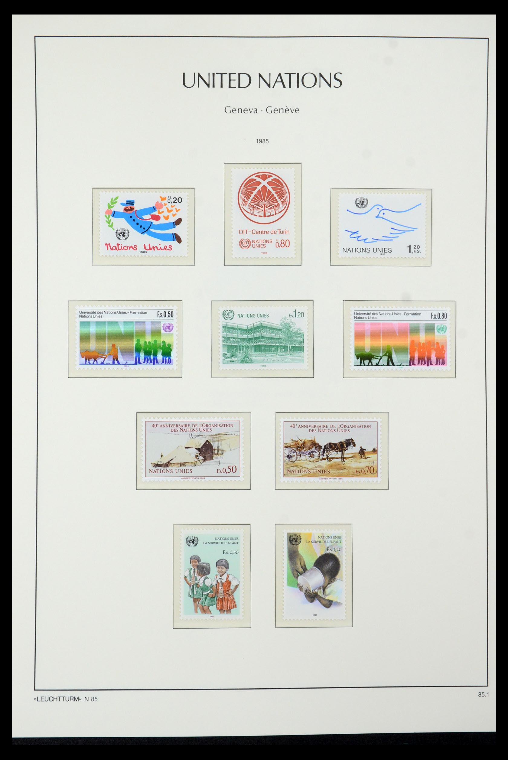 35457 019 - Postzegelverzameling 35457 Verenigde Naties Genève en Wenen 1969-2008