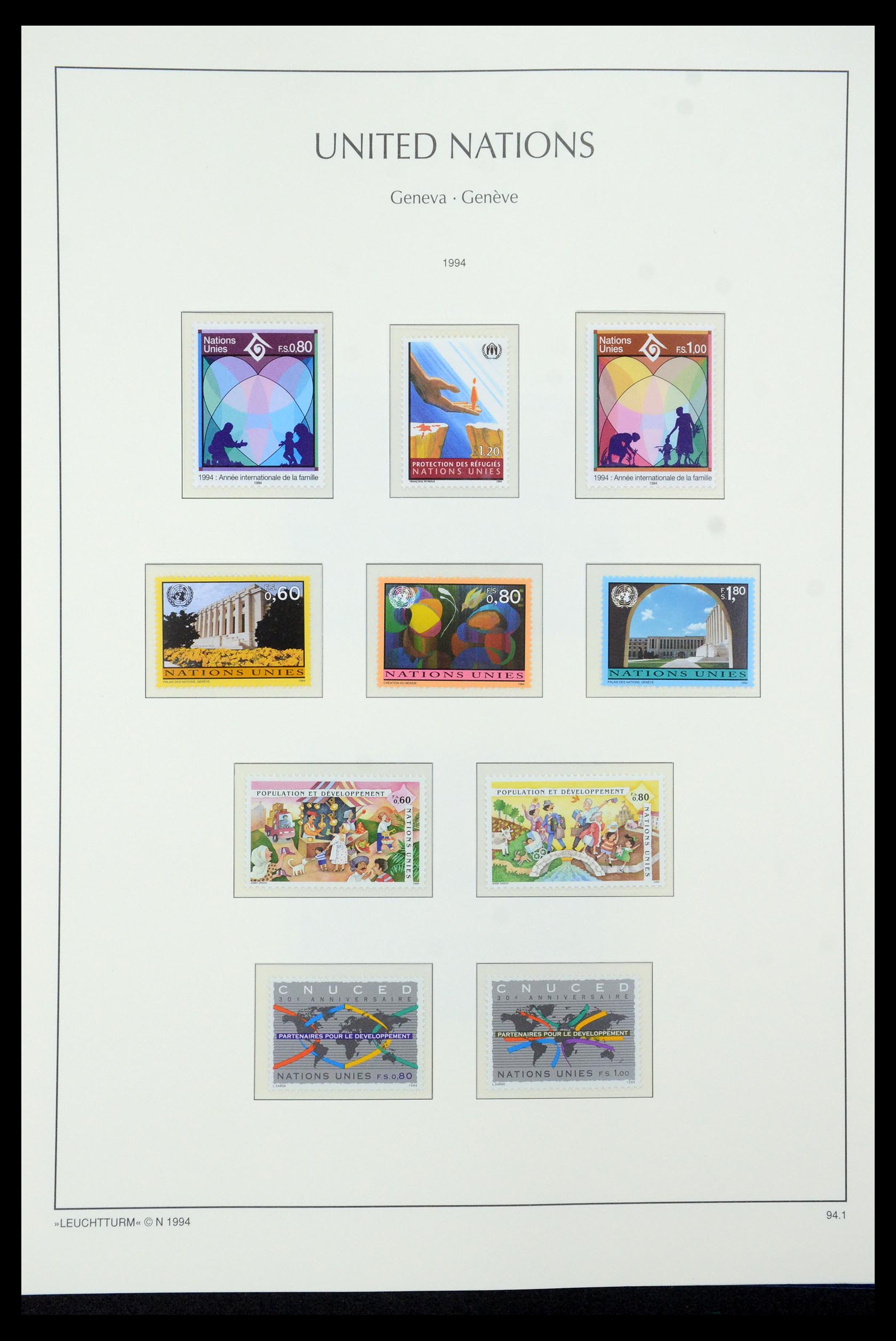 35457 036 - Postzegelverzameling 35457 Verenigde Naties Genève en Wenen 1969-2008