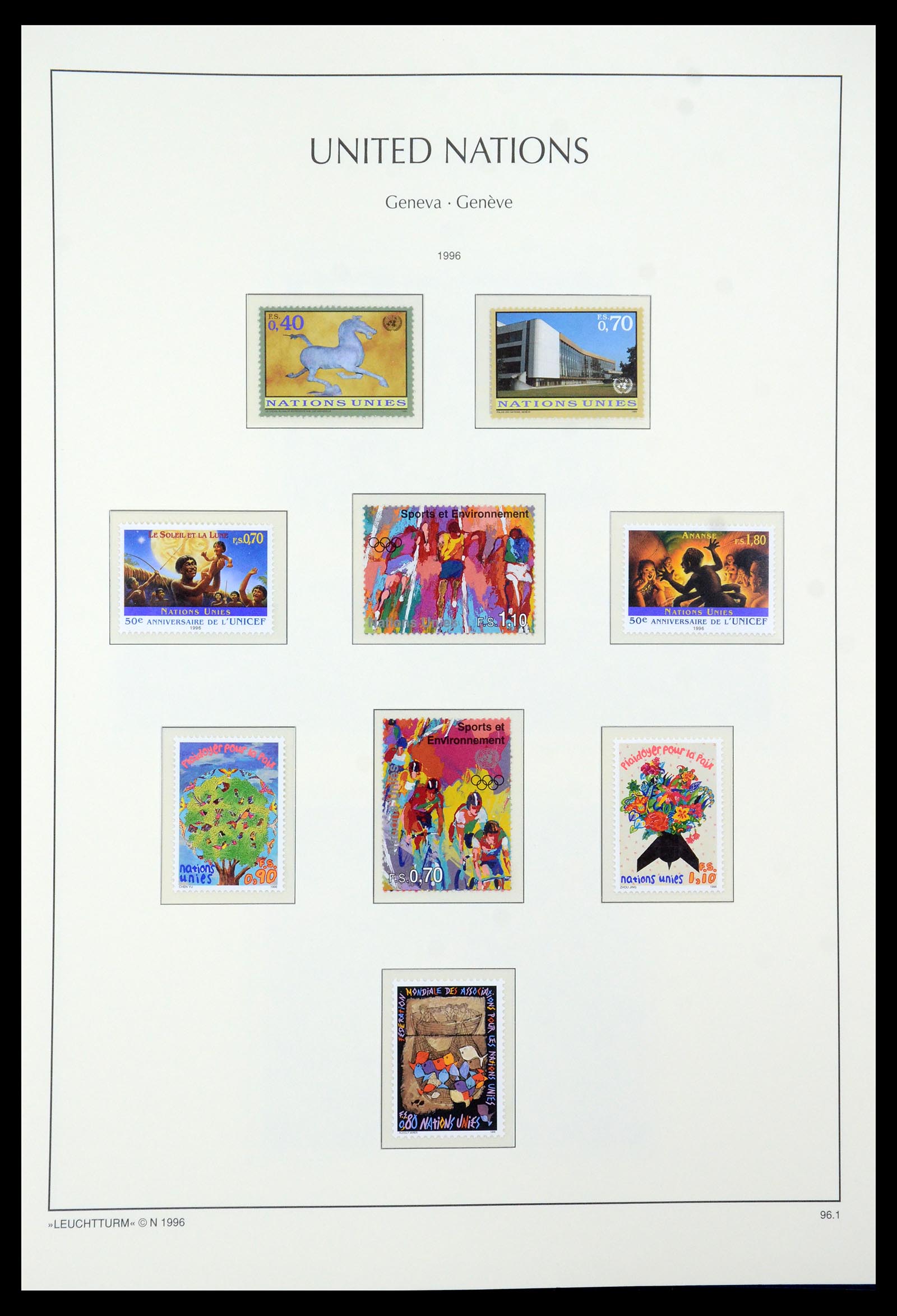 35457 041 - Postzegelverzameling 35457 Verenigde Naties Genève en Wenen 1969-2008